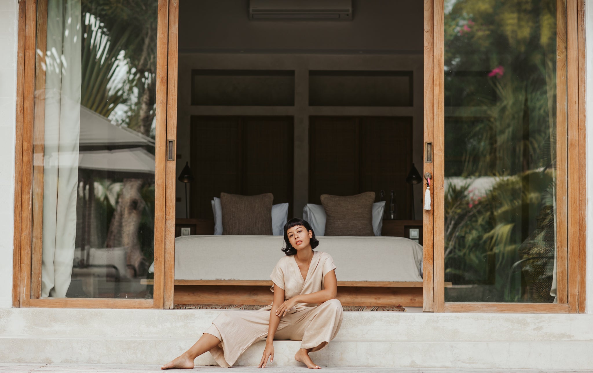 Rey 100% Linen Onesie Romper by Myrah Penaloza Kundalini Gown