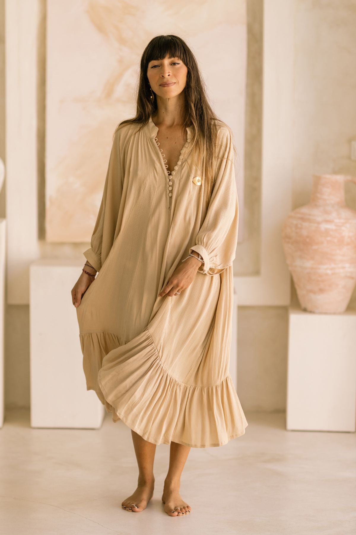 FRIDA Gown Short - Limited Edition (100% Bamboo Rayon, Clay) - PR