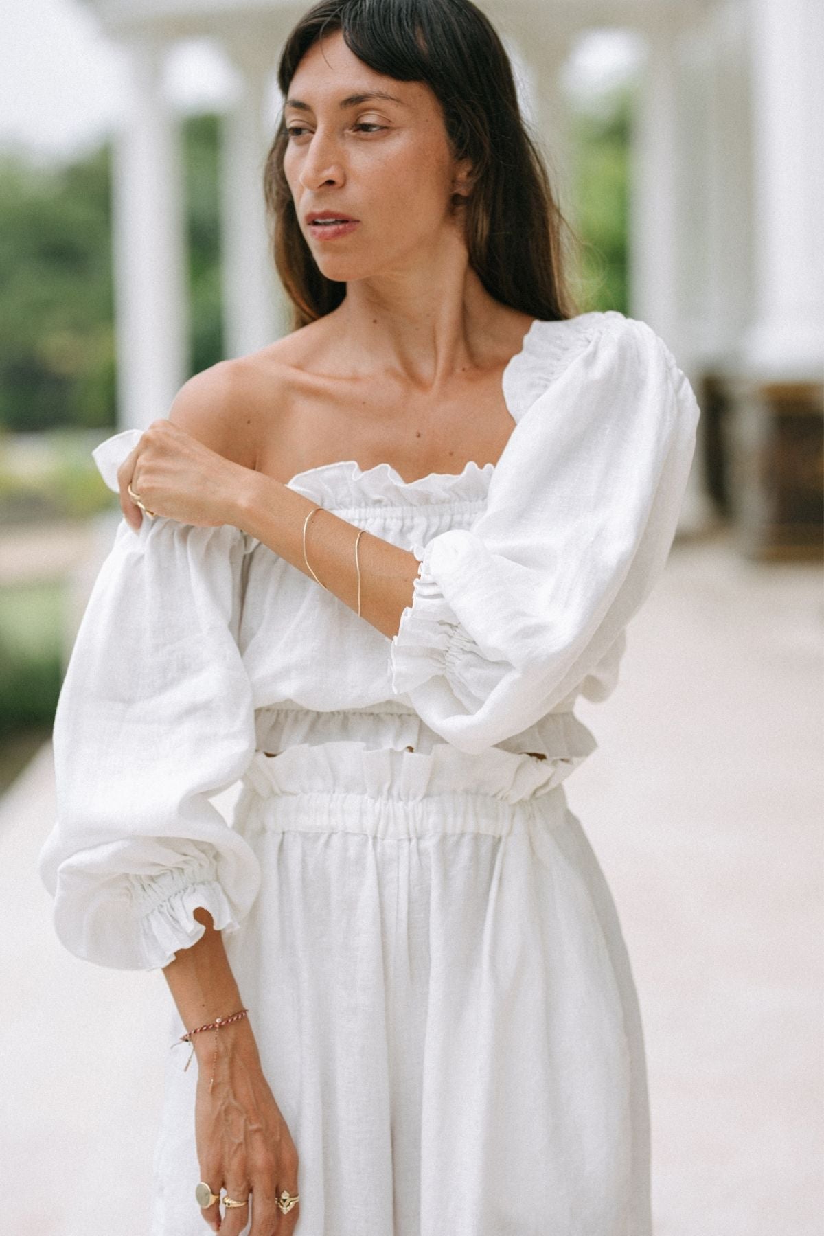 Dewi 100% Linen Crop Top BI