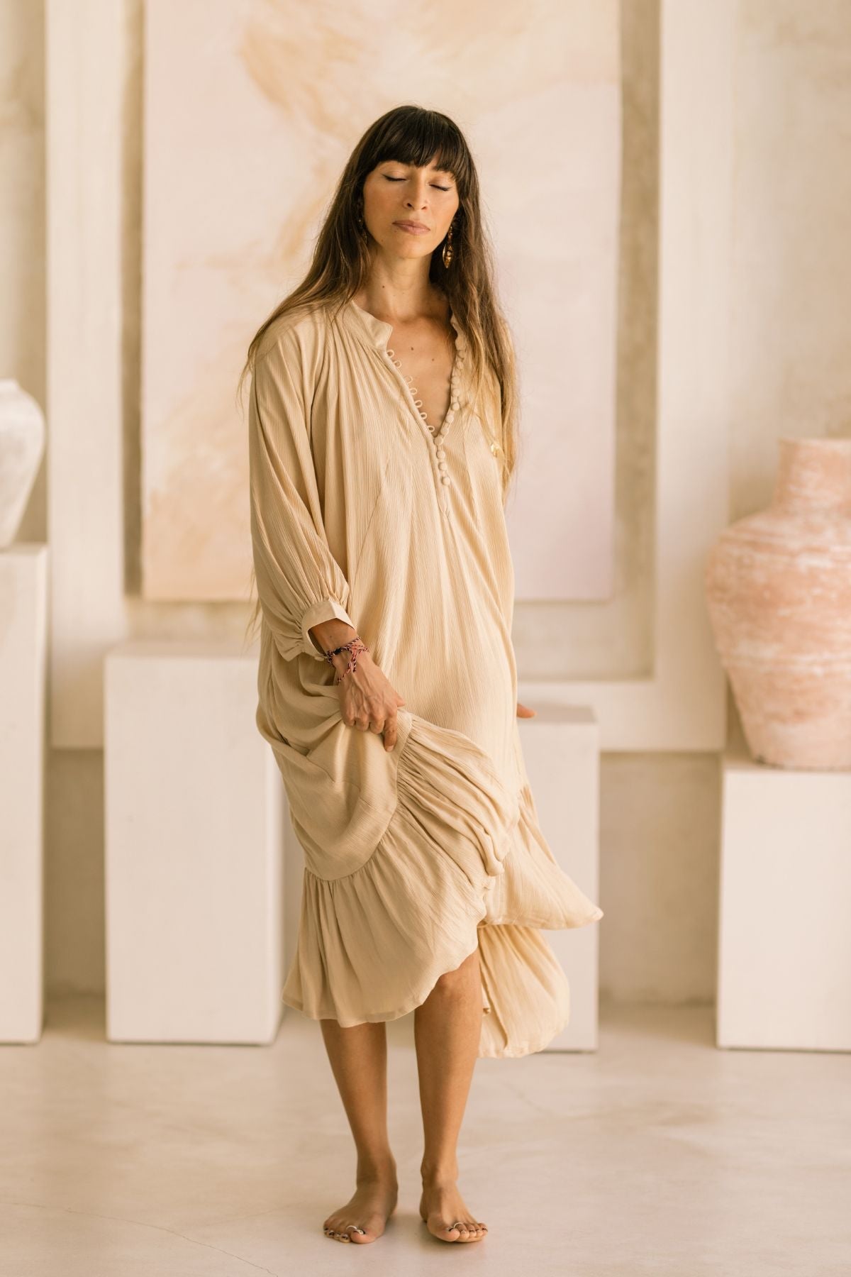 FRIDA Gown Short - Limited Edition (100% Bamboo Rayon, Clay) - PR