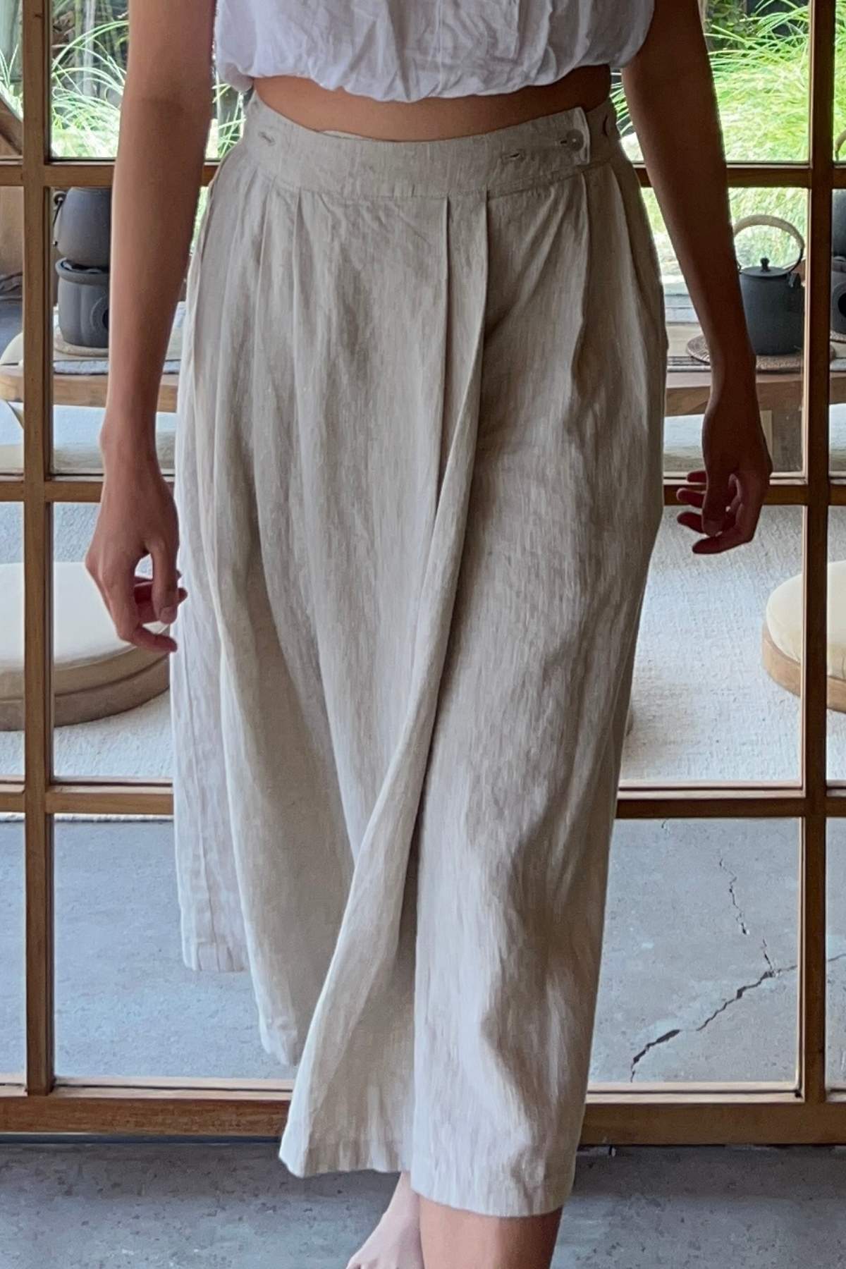Kyoto Skirt Linen Light Flax