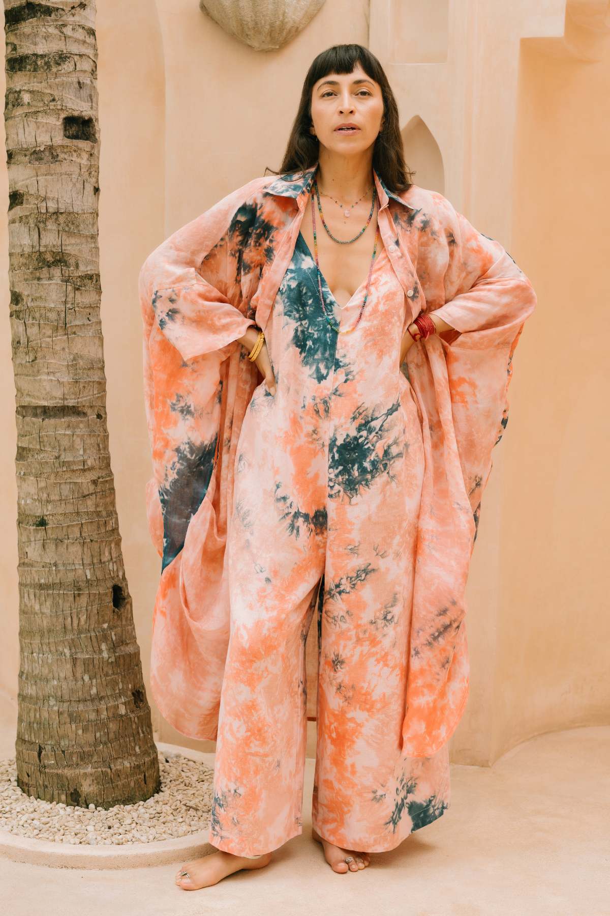 Ramie Botanical Origami Gown