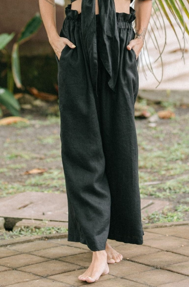 Catalan Pant 100% Linen (Available in White or Black)
