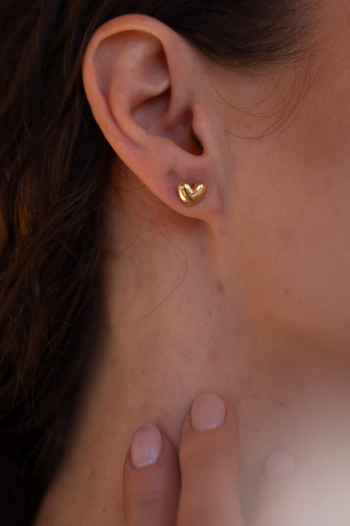 Heart of Gold Studded Earrings by Moonspun Jewelry