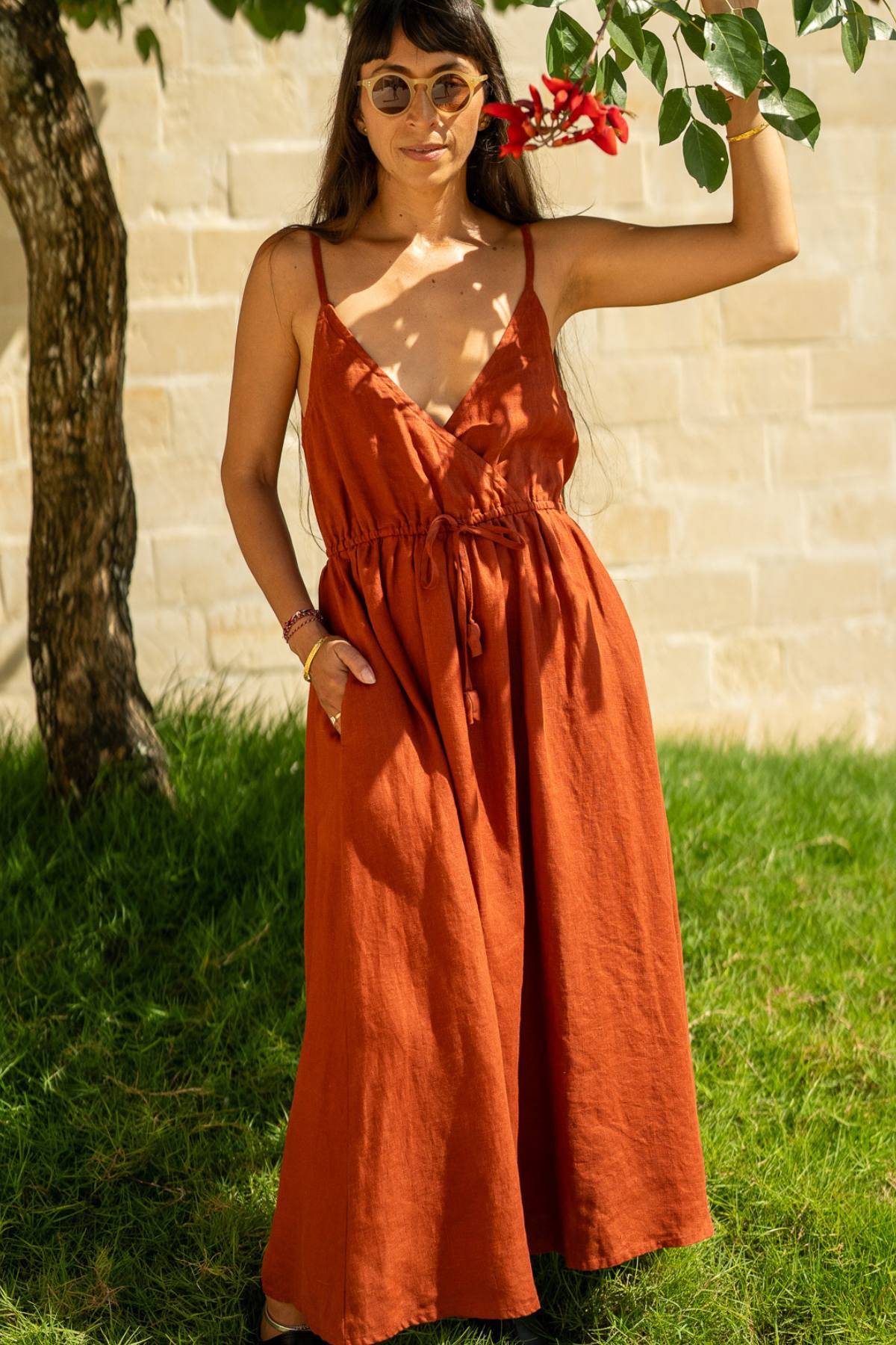 Robe Dora en Coton, Blanc Cassé
