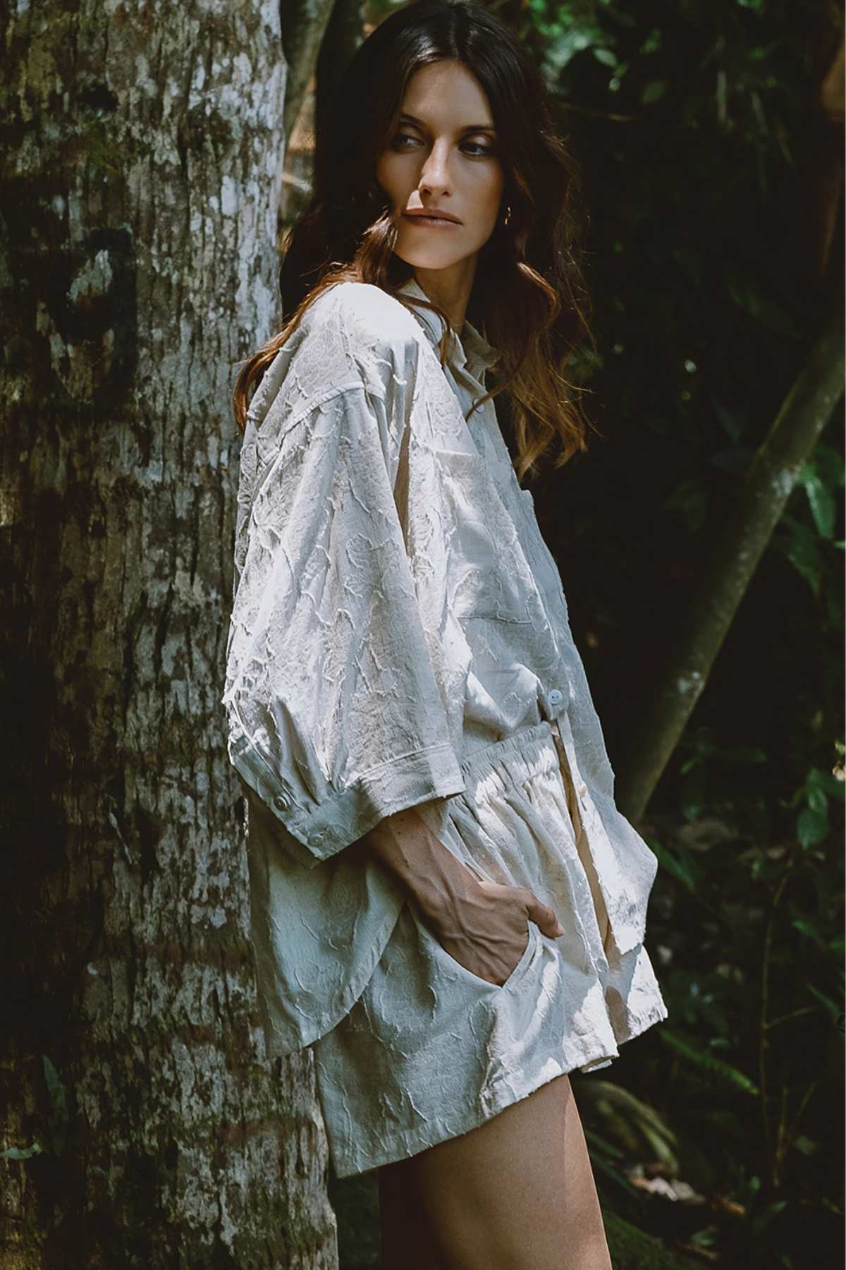 Linen Nidra Button Down Set In Bloom