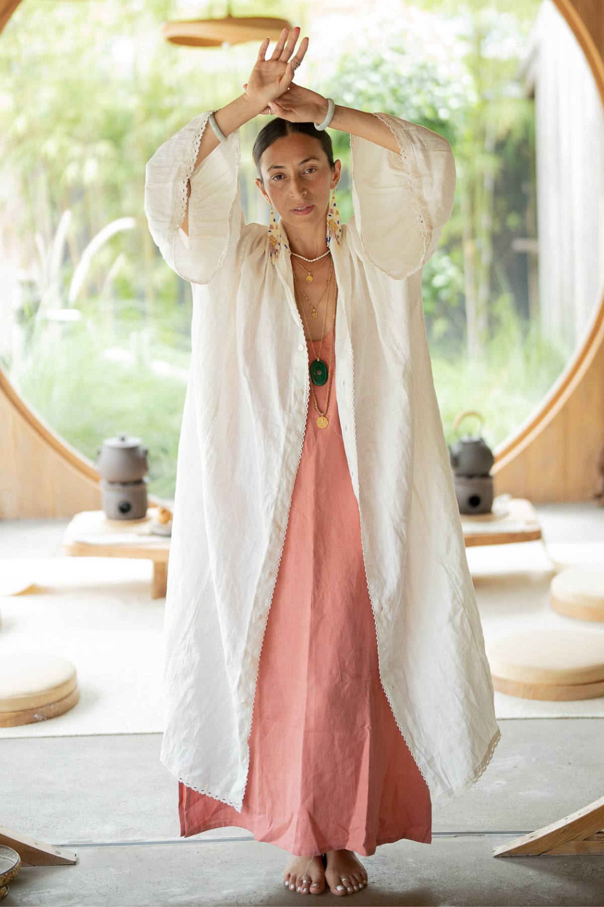 Kyoto Duster (100% Linen with cotton lace)