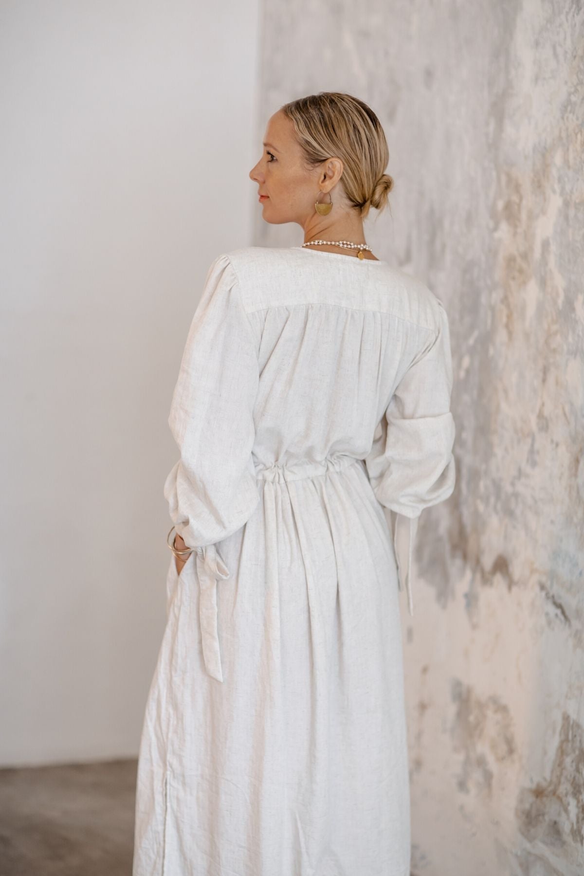 Valentina Dress (Linen/Rayon Blend, Natural) BI