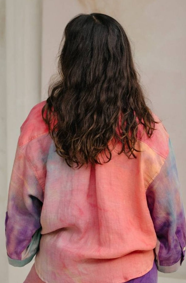 Limited Edition Nidra Button Down Top (Rainbeau, Plant Dyed)