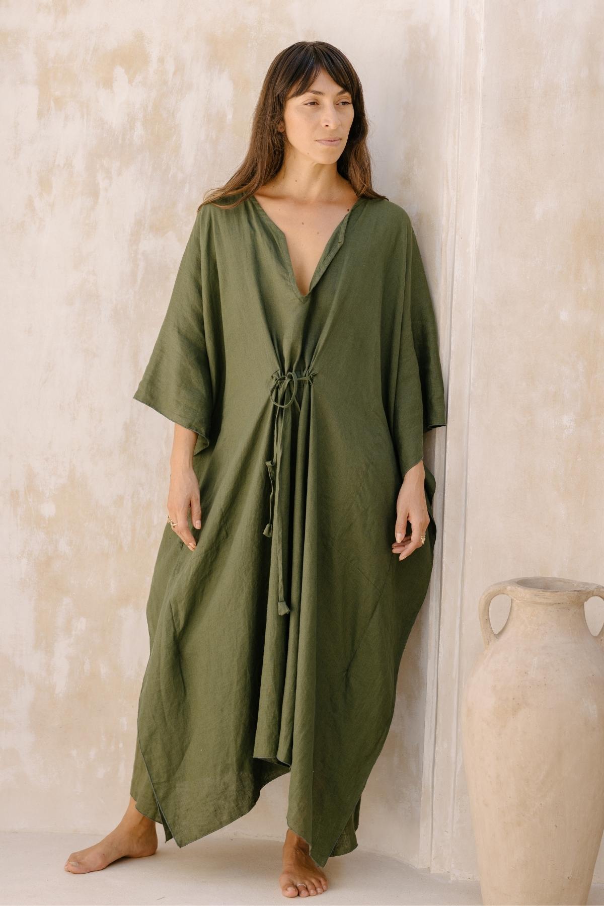 River Kaftan (100% Light Linen, Multiple Colors)