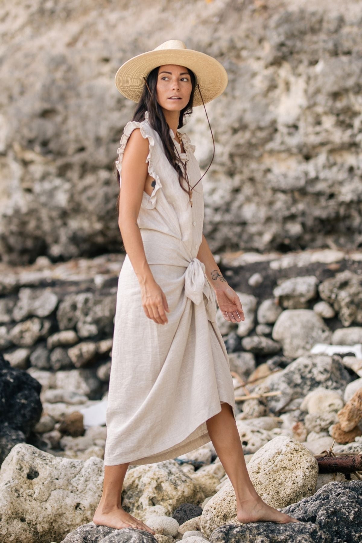 The Madu Linen Wrap Dress (W)
