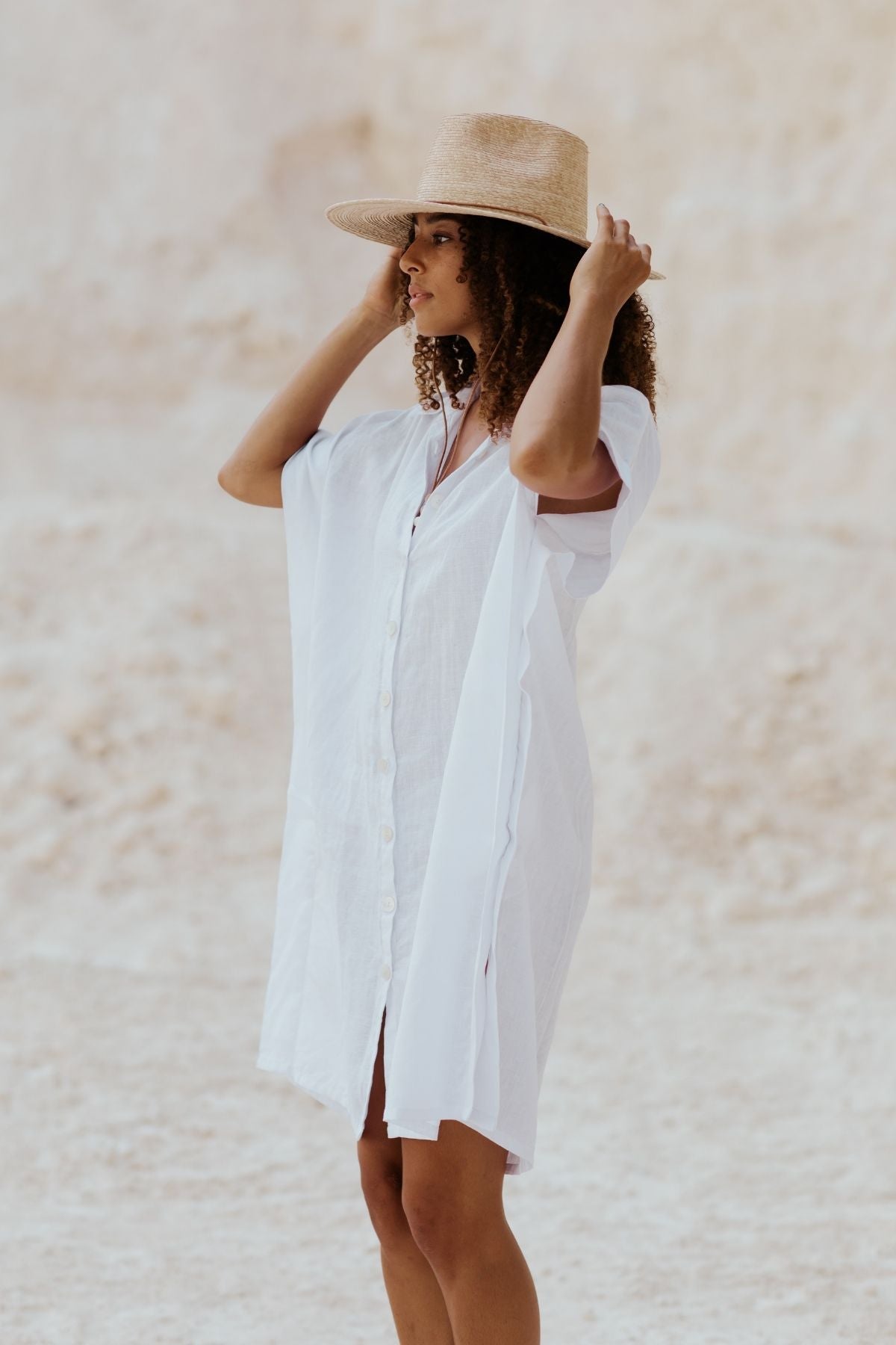 Kundalini Kaftan (100% Linen, Off White or Nude) (W)