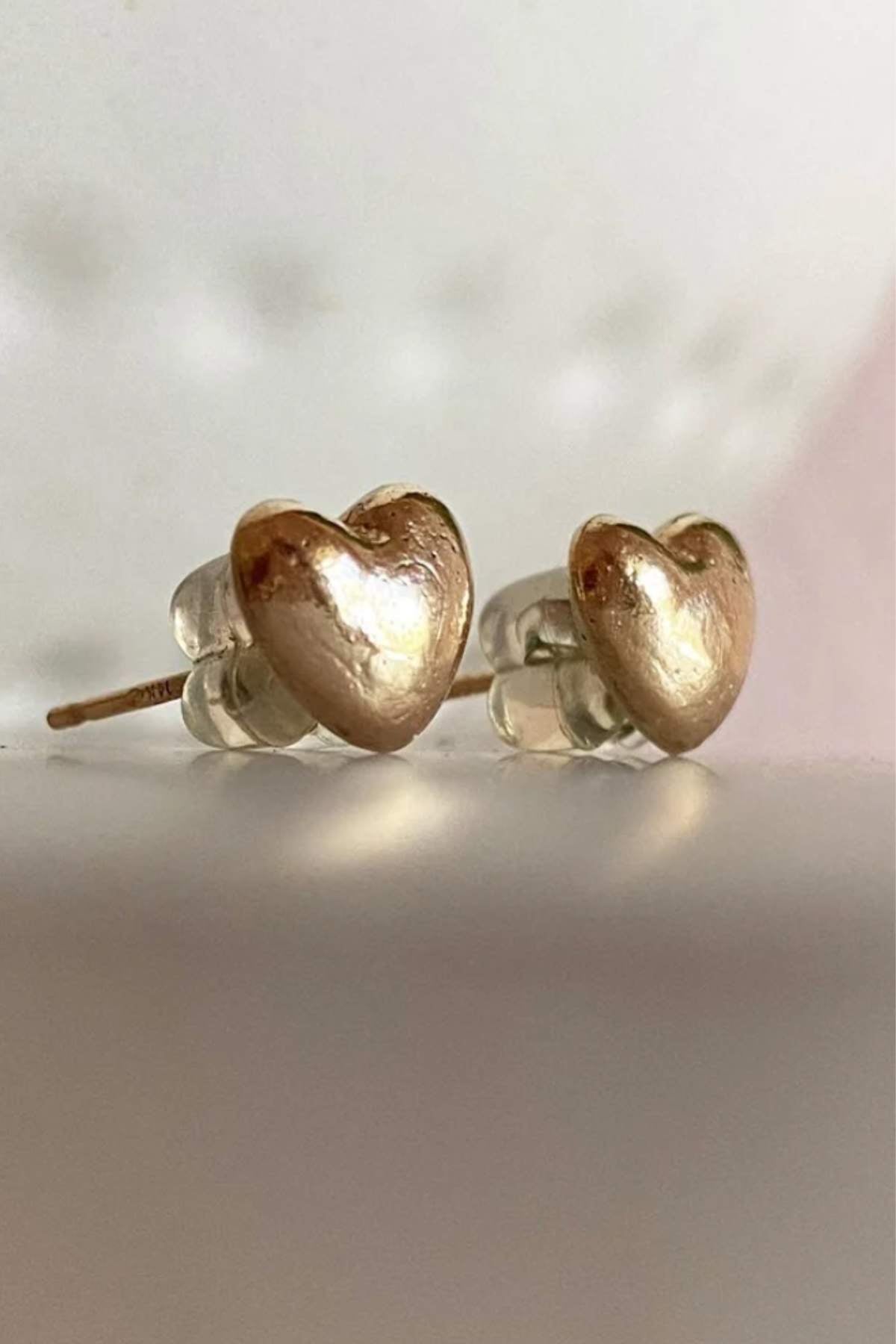 Heart of Gold Studded Earrings by Moonspun Jewelry
