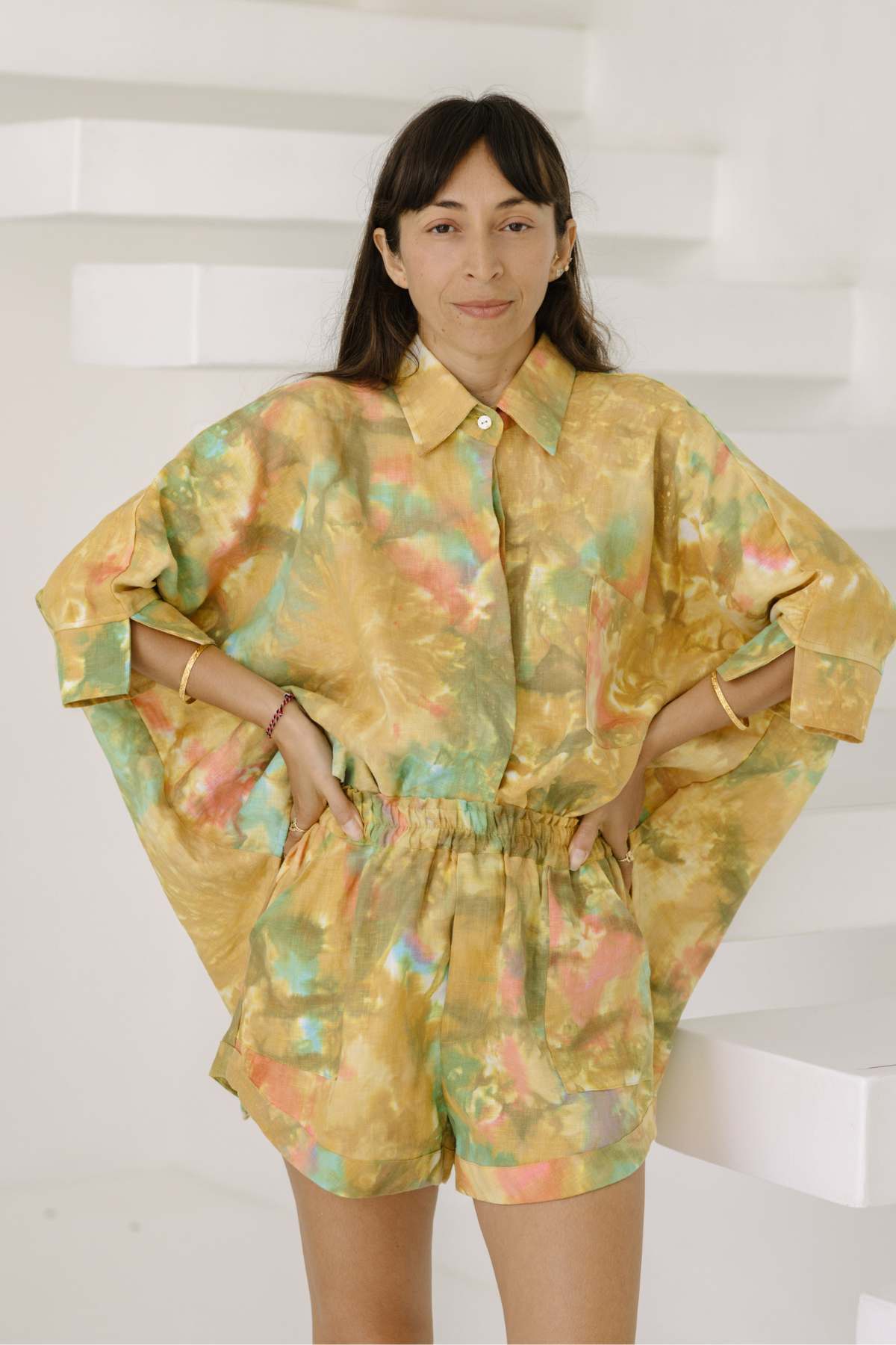 Golden Sunset Linen Suka Set