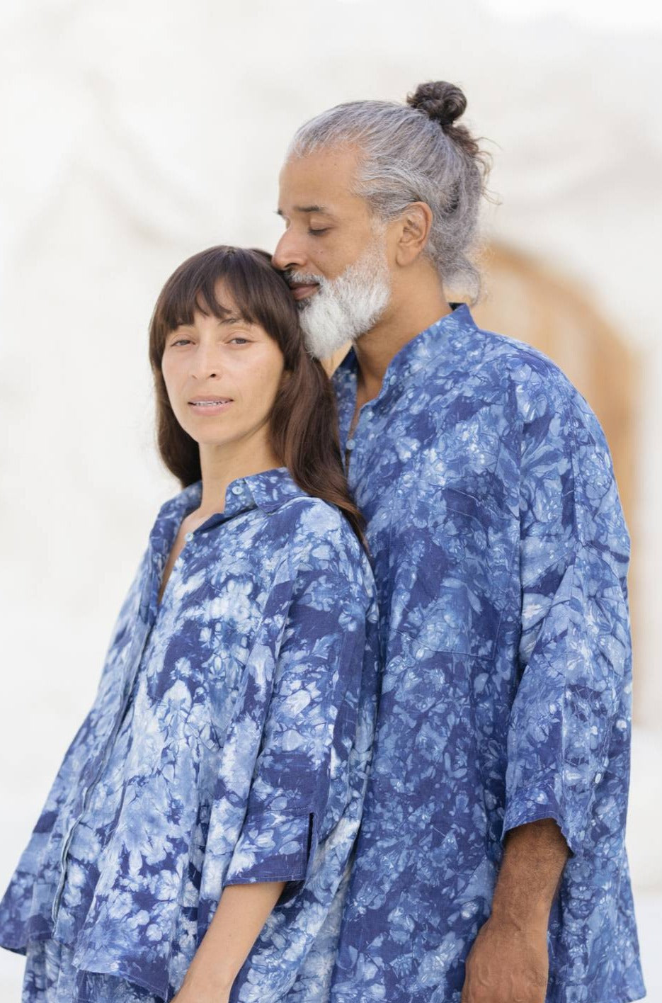 Women's & Mens Indigo Linen Top (2 of a kind)