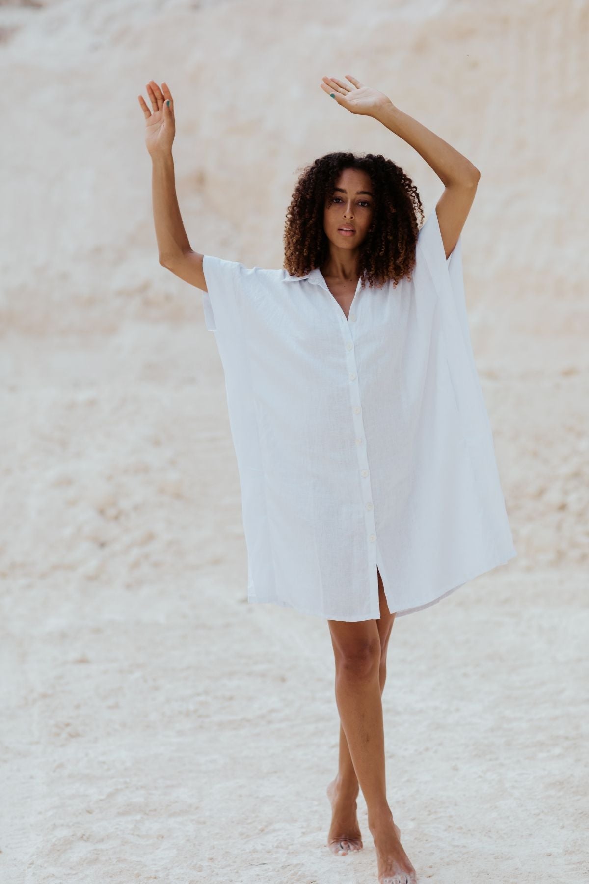 Kundalini Kaftan (100% Linen, Off White or Nude) (W)