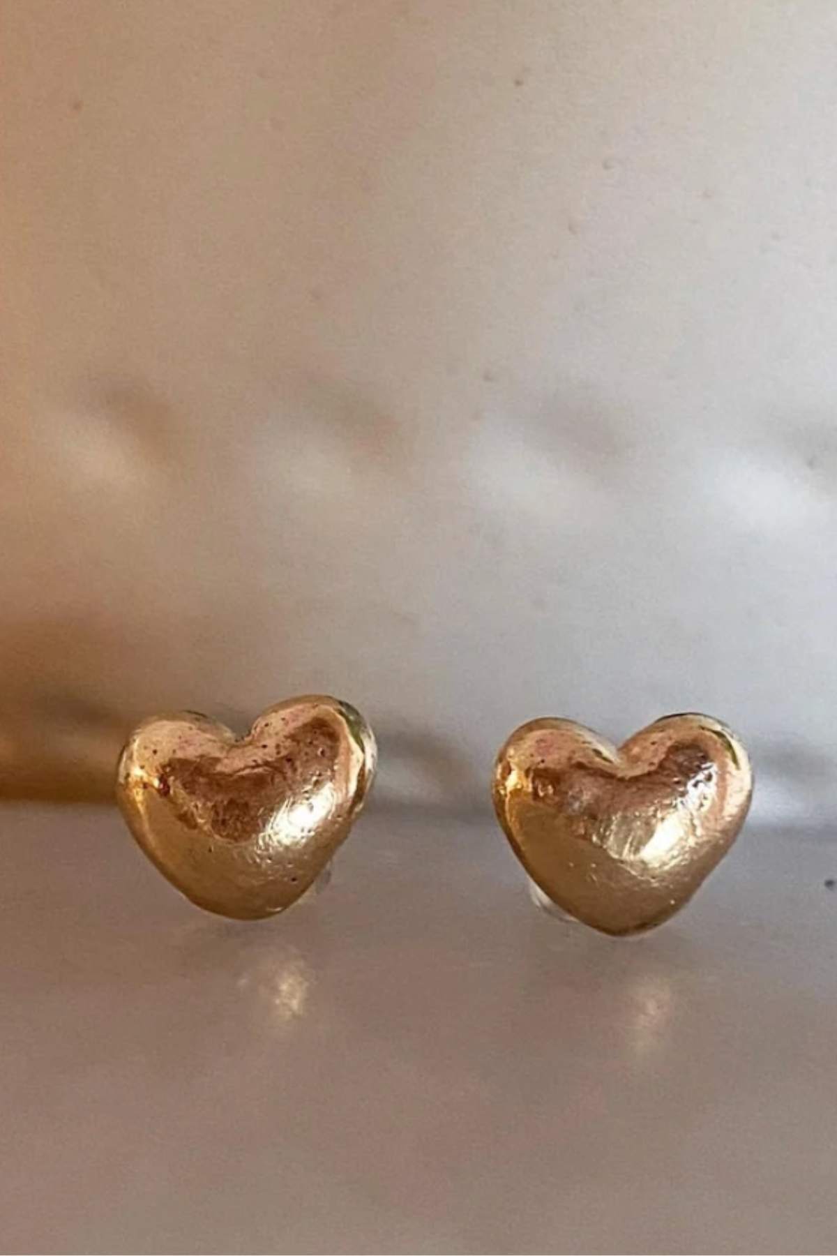 Heart of Gold Studded Earrings by Moonspun Jewelry