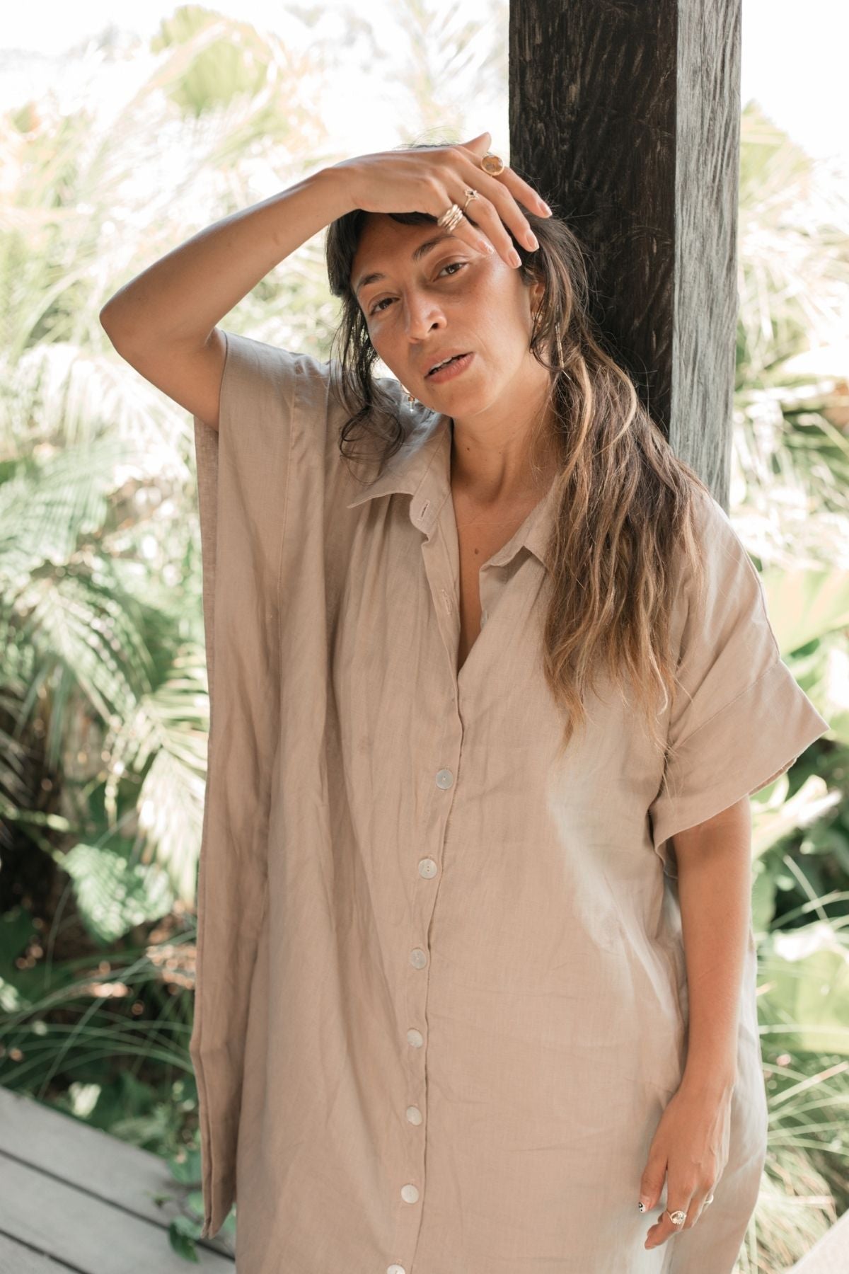 Kundalini Kaftan (100% Linen, Off White or Nude) (W)
