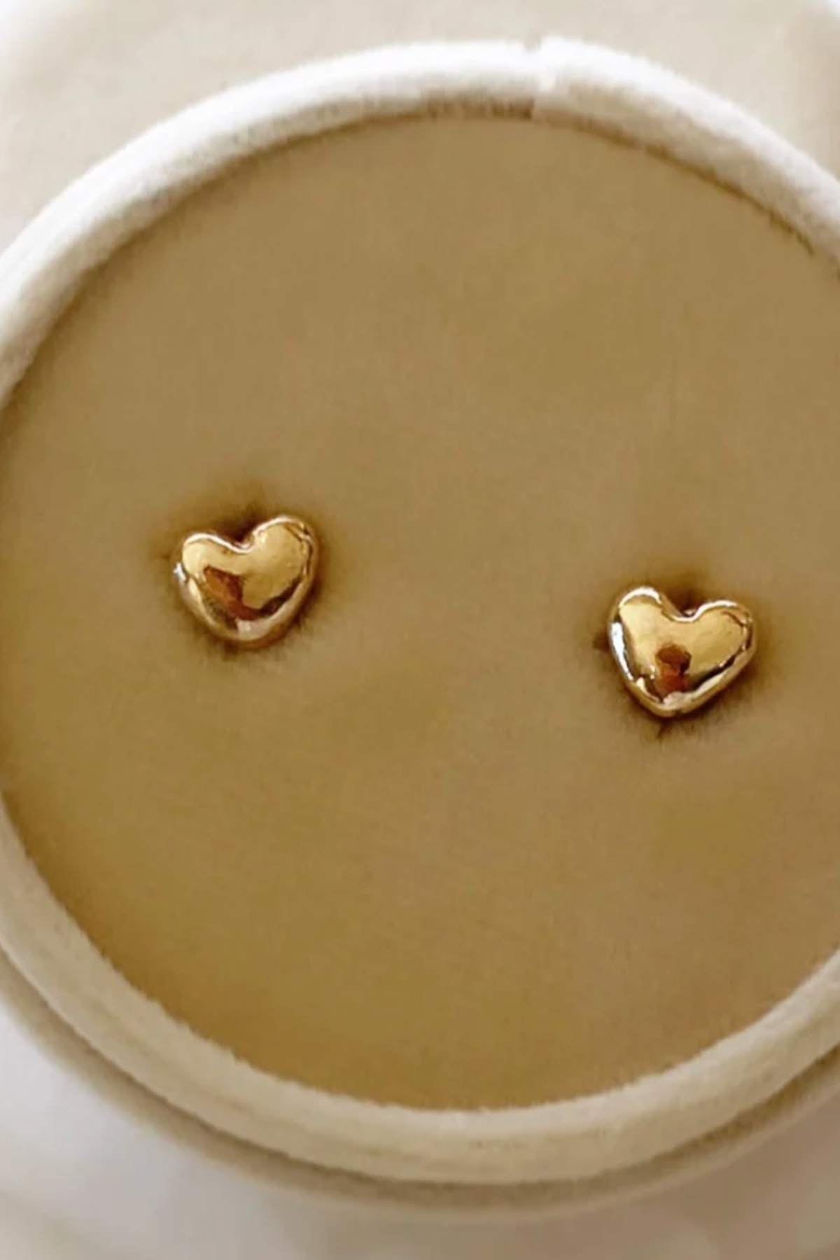 Heart of Gold Studded Earrings by Moonspun Jewelry