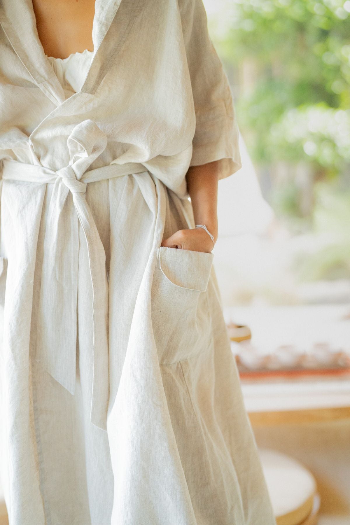 Saraswati Gown (Light Flax Linen)