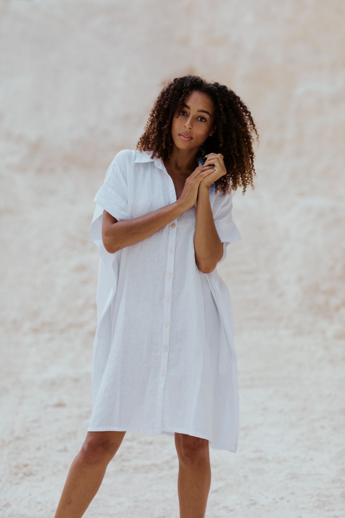 Kundalini Kaftan (100% Linen, Off White or Nude) (W)