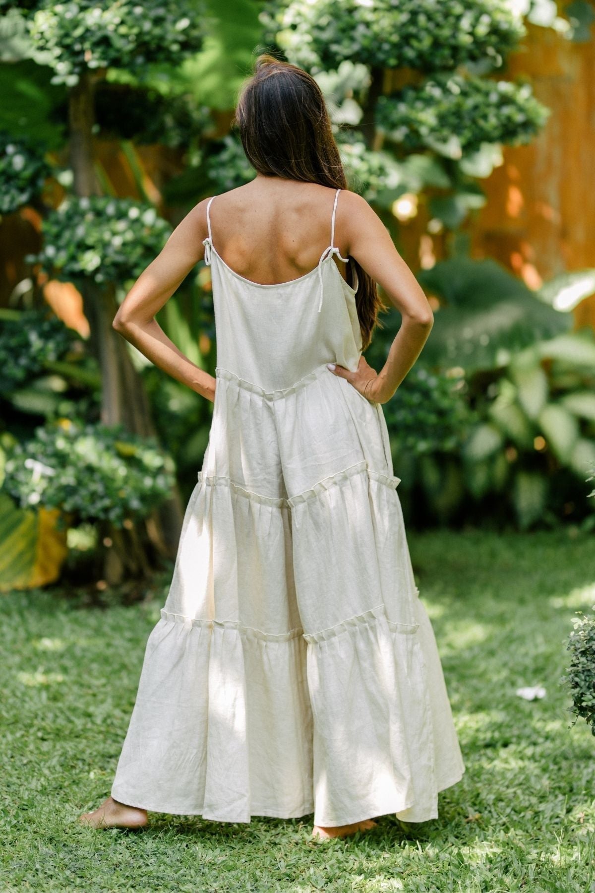 La Mexicana Playsuit Long Ruffle (100% Linen) CA