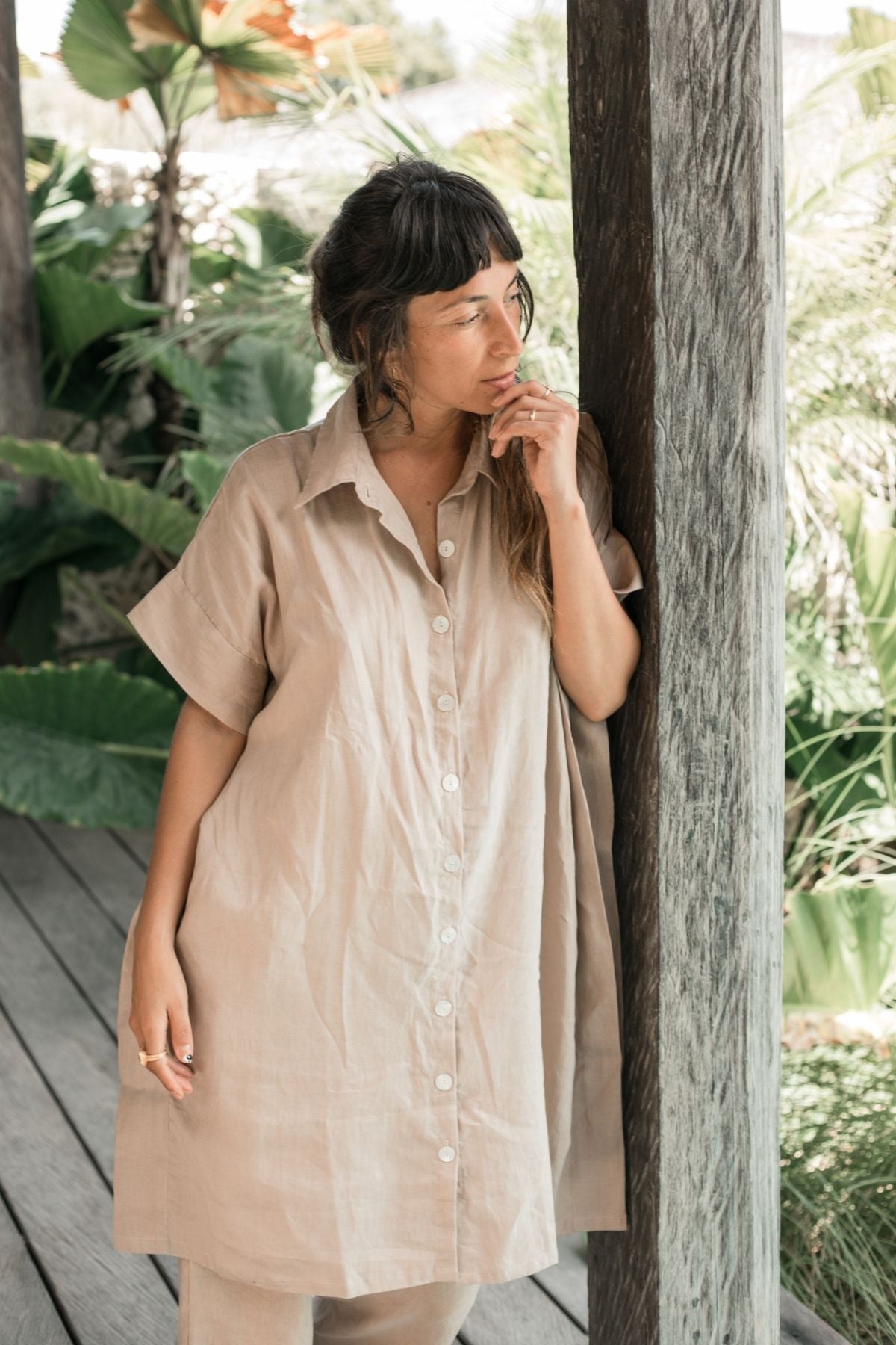 Kundalini Kaftan (100% Linen, Off White or Nude) (W)