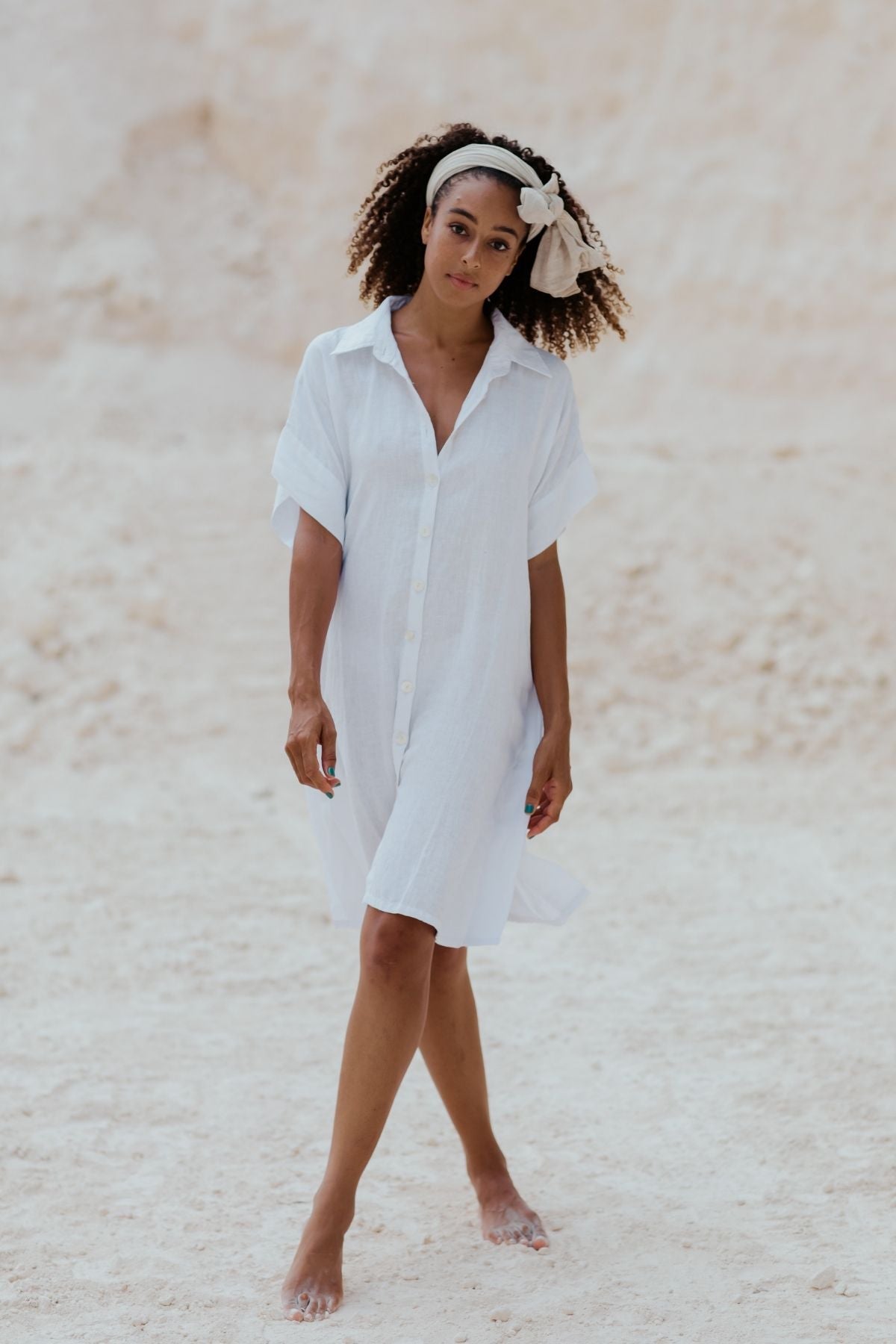 Kundalini Kaftan (100% Linen, Off White or Nude) (W)
