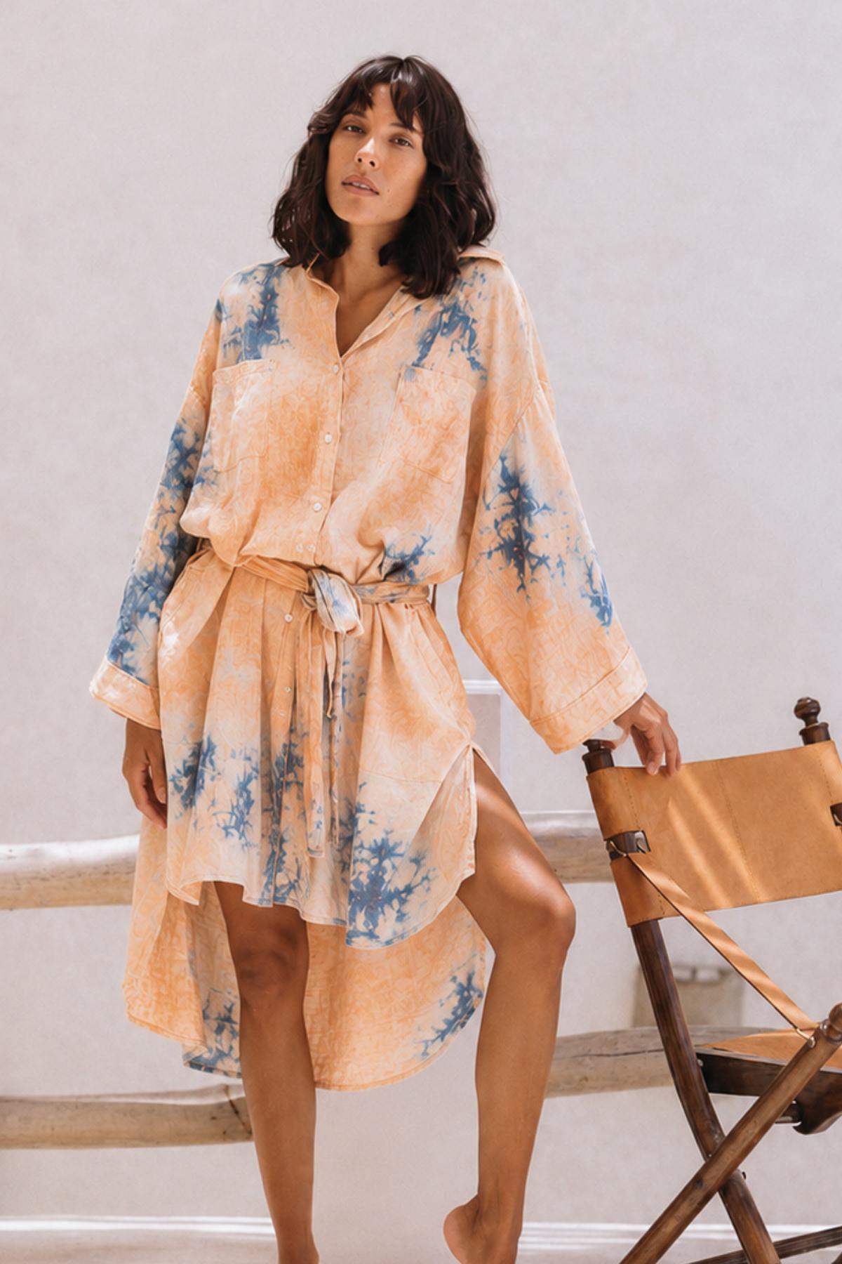 Uluwatu Sunset Nidra Duster (Full Length Linen)