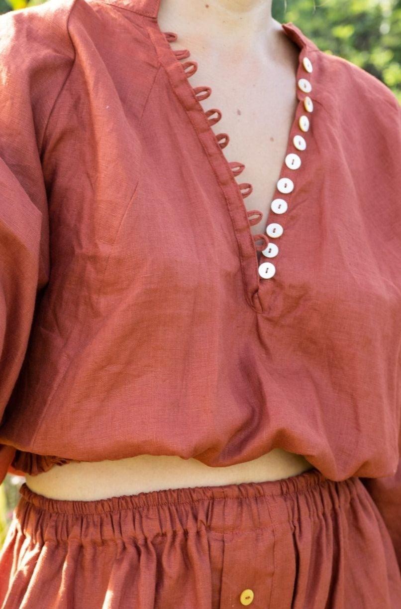 Frida Top (100% Linen - Harvest Moon)
