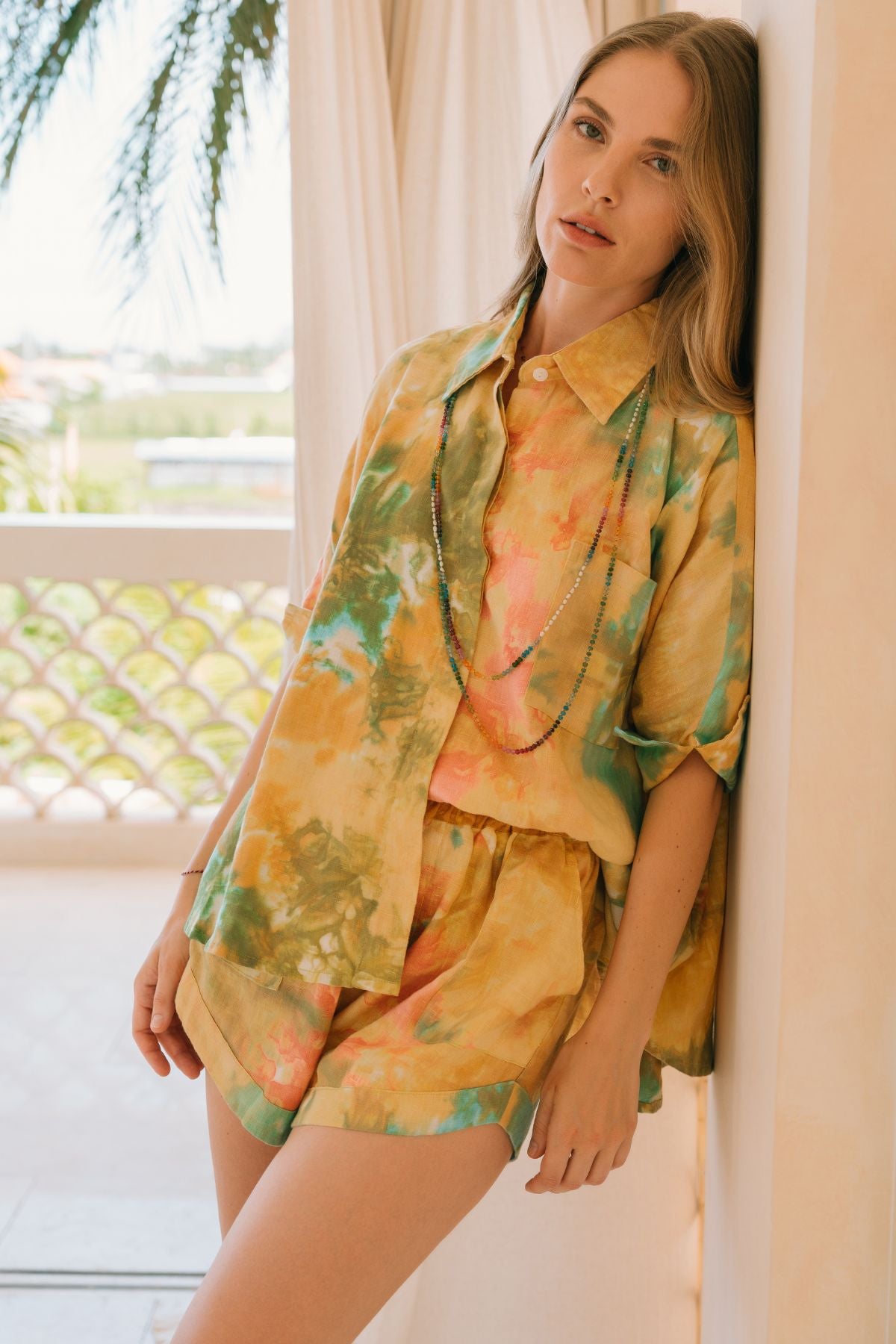 Golden Sunset Linen Suka Set