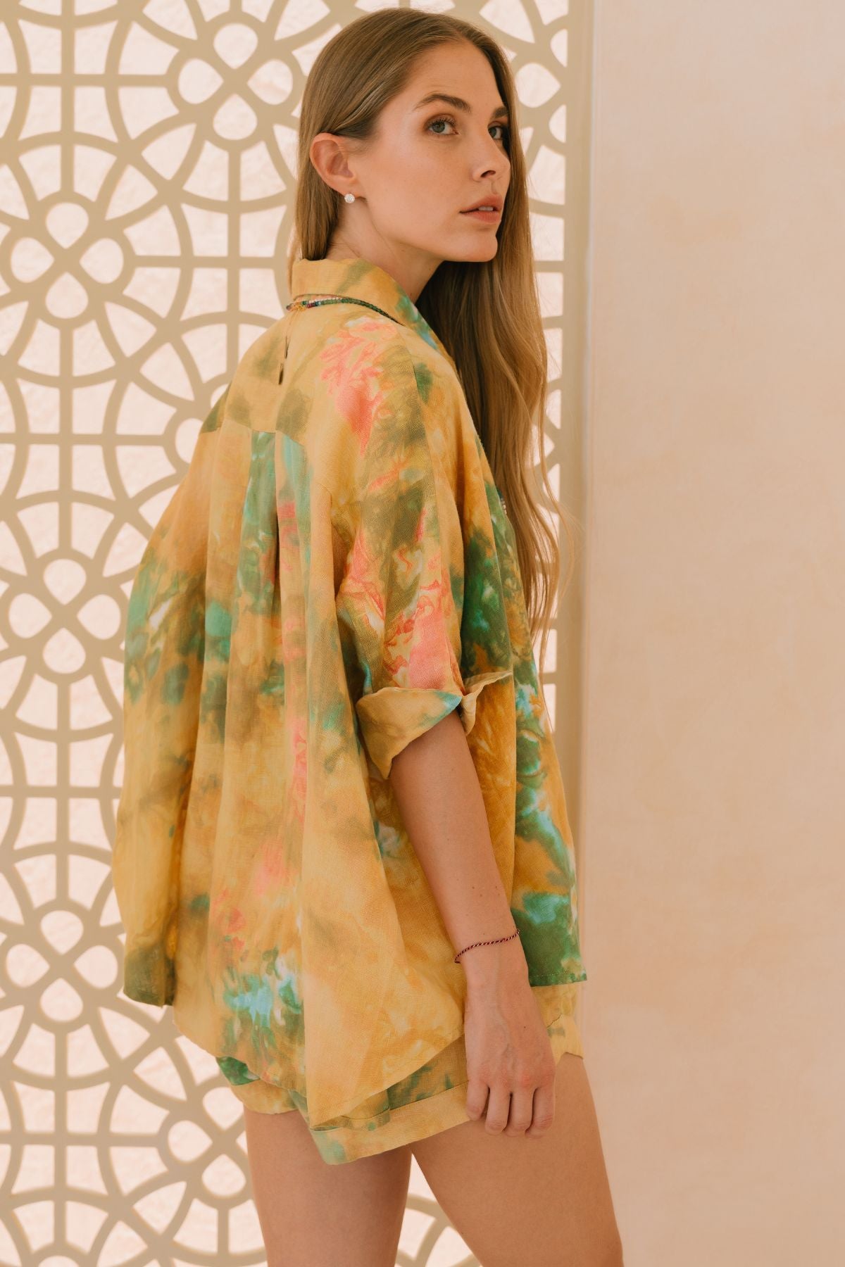 Golden Sunset Linen Suka Set