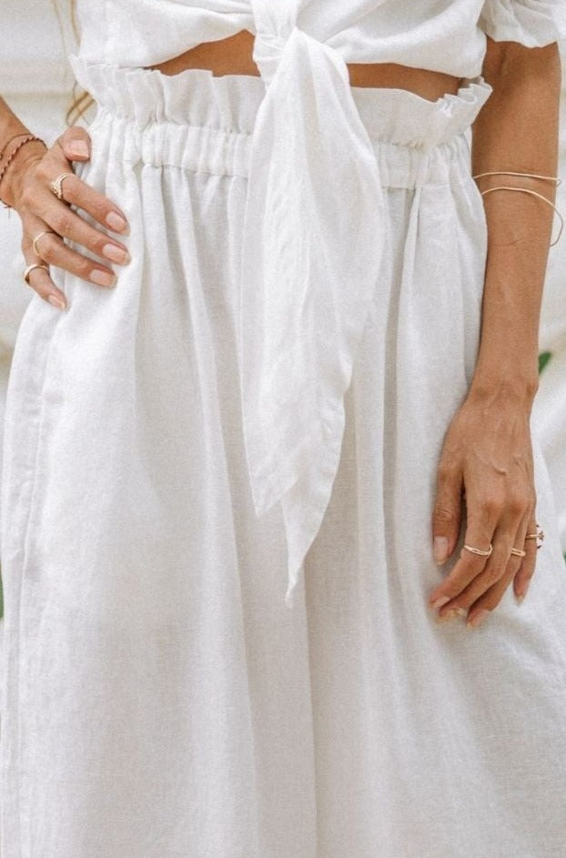 Catalan Pant 100% Linen (Available in White or Black)