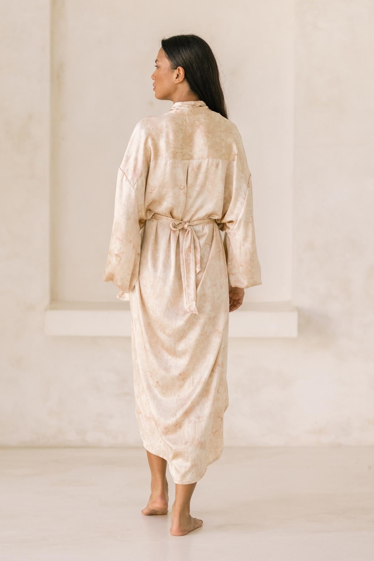 Inanna Wrap Gown (100% Botanically Dyed Silk, Multiple Colors)