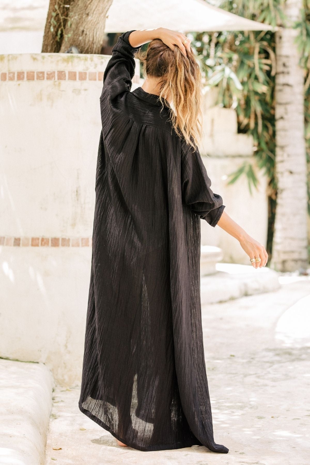 Robe longue Kundalini Nuit Noire (Lin de luxe, édition limitée)