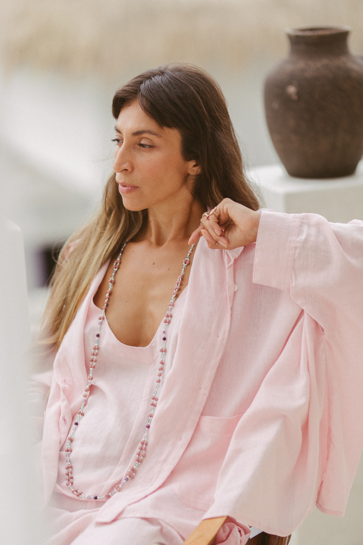 Kundalini Playsuit Linen - Pink (WI)