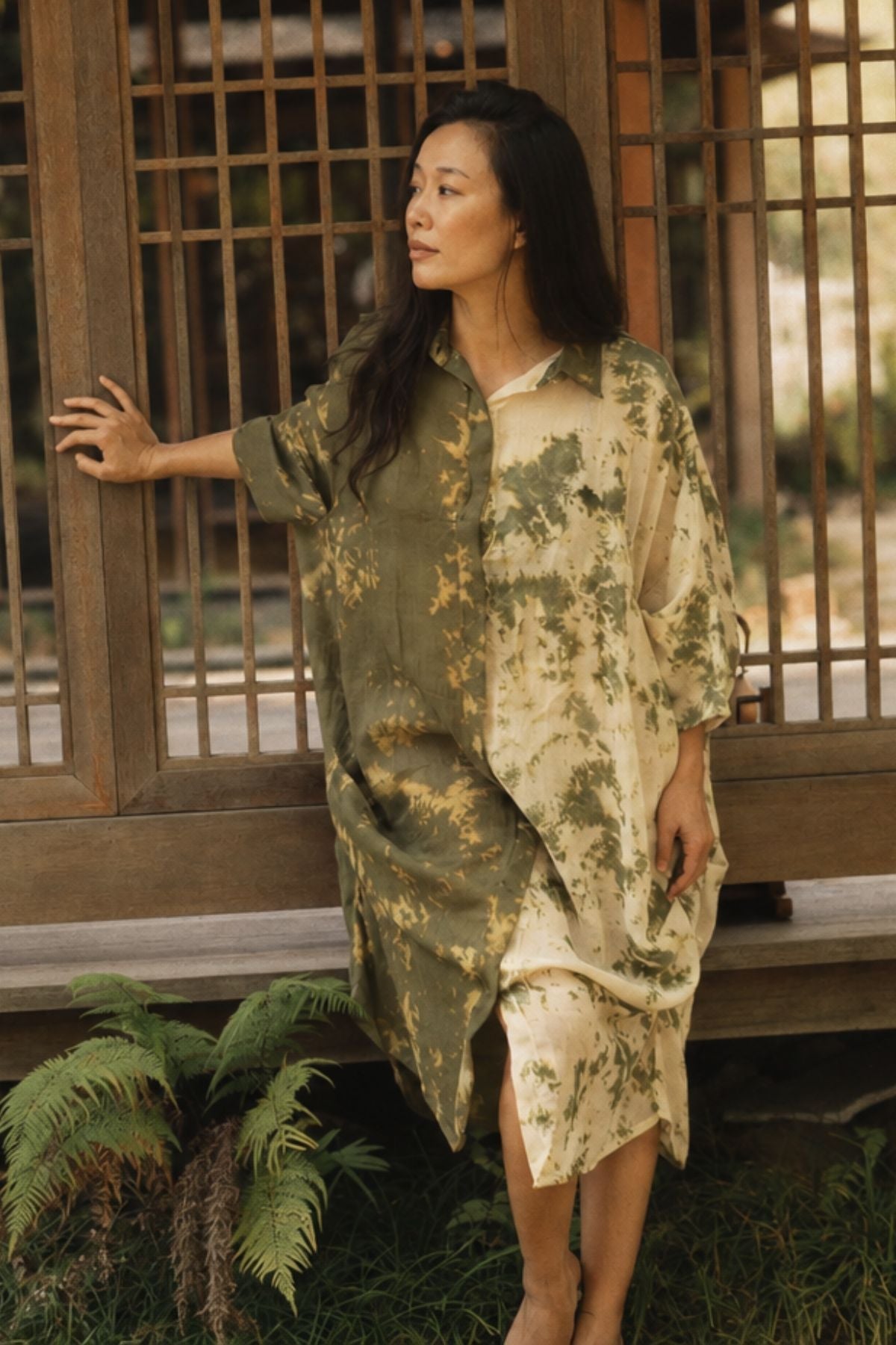 Ramie Botanical Origami Gown, handmade in Bali by Myrah Penaloza, for the quiet rest days of eclipse season