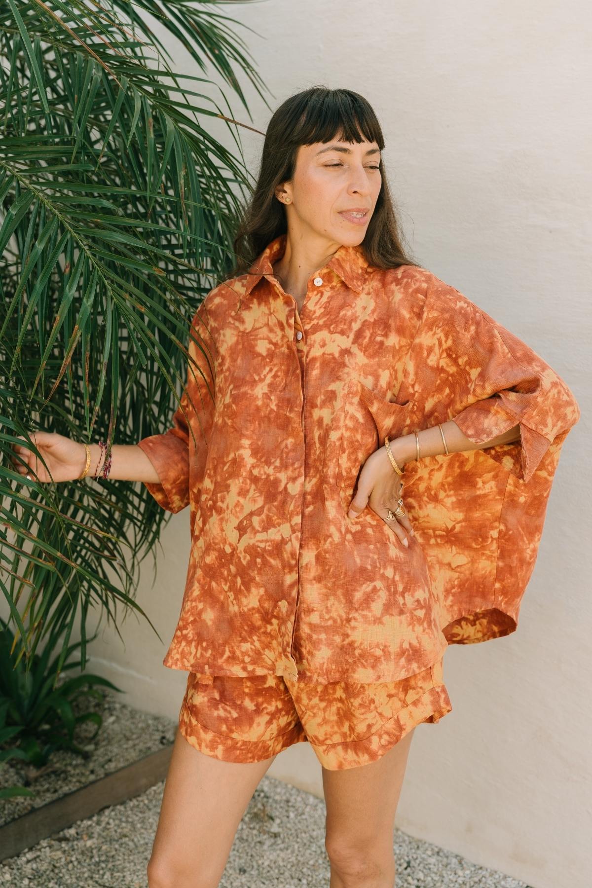 The Devi Sukha Linen Set in 100% French linen, handmade in Bali