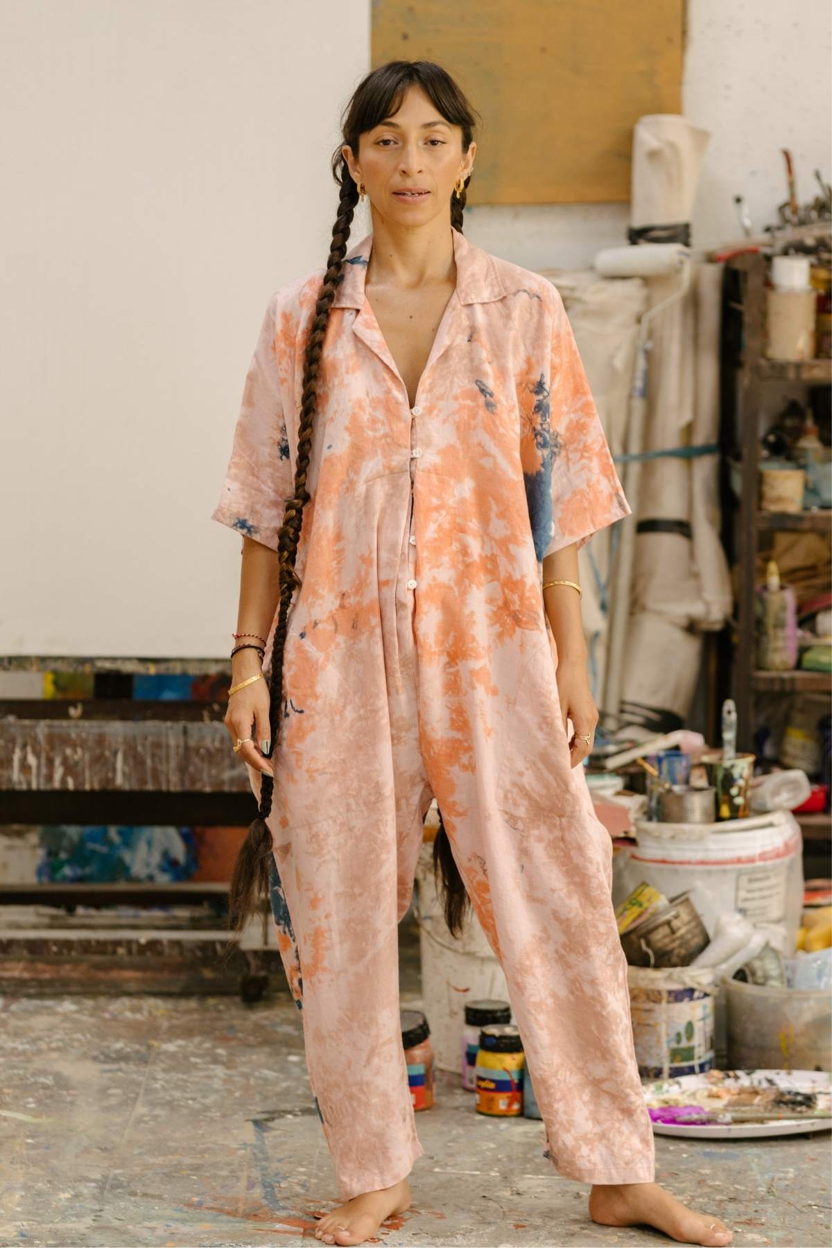 Sat Torri Uluwatu Sunset Playsuit, the piece behind the Shifting the Tide playlist post