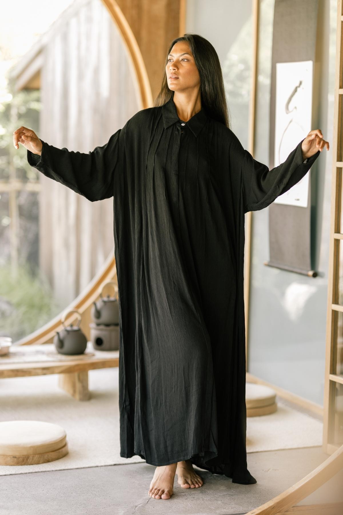 The Kundalini Gown Original by Myrah Penaloza, worn in bamboo rayon