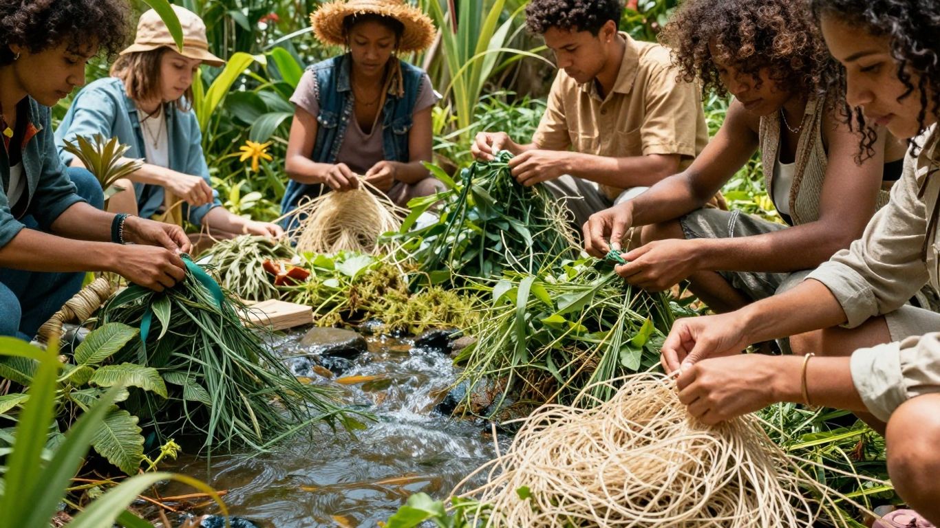 Sustainable fashion supply chain with people and nature.