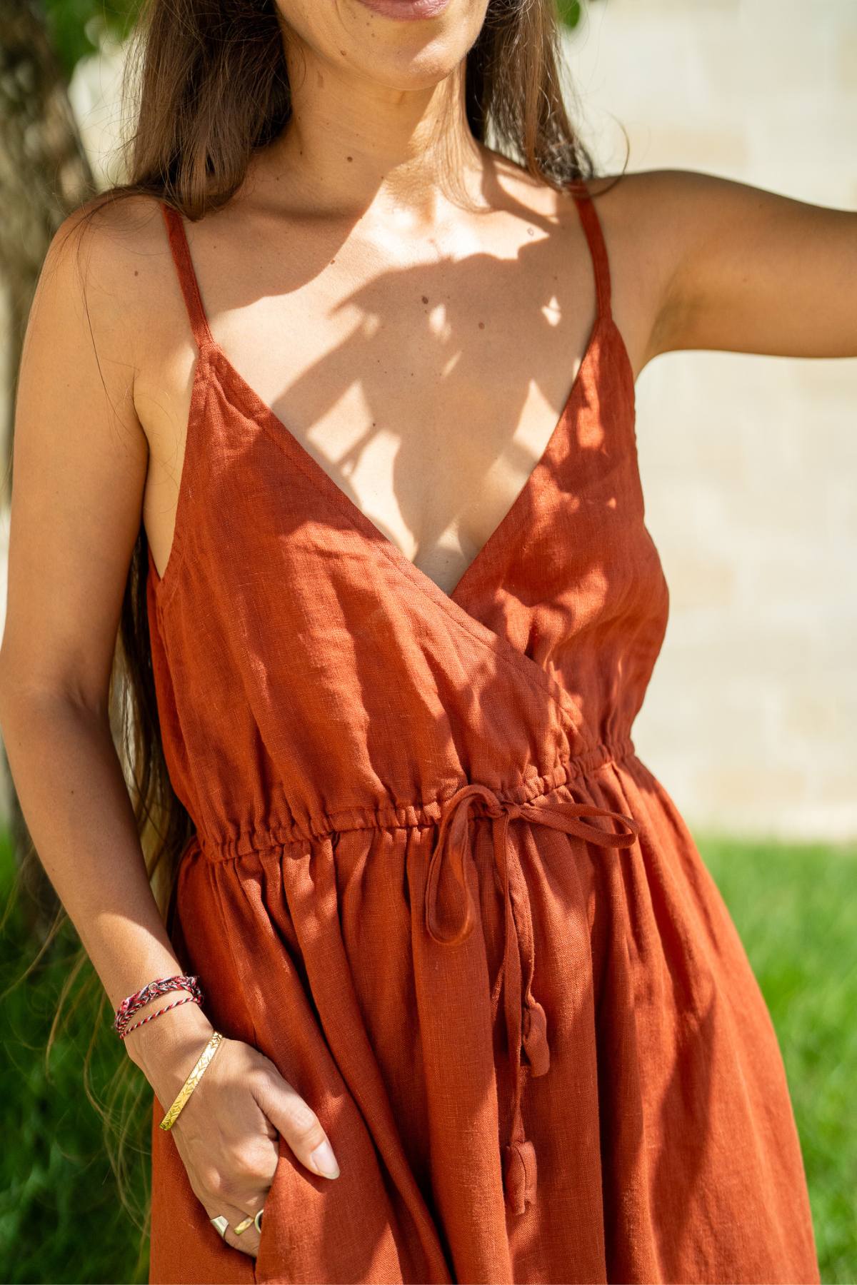 Robe Dora en Coton, Blanc Cassé