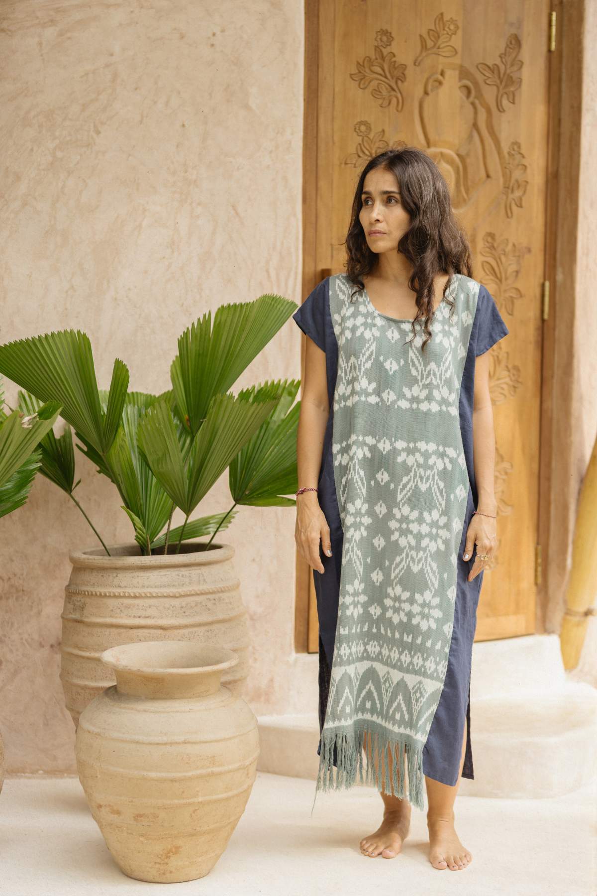 La Santa Kaftan Indigo (one of a kind)
