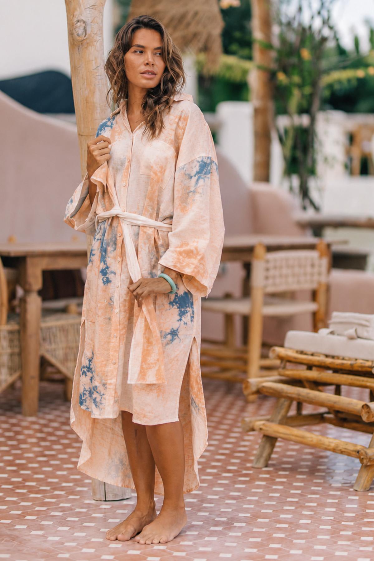 Uluwatu Sunset Nidra Duster (Full Length Linen)