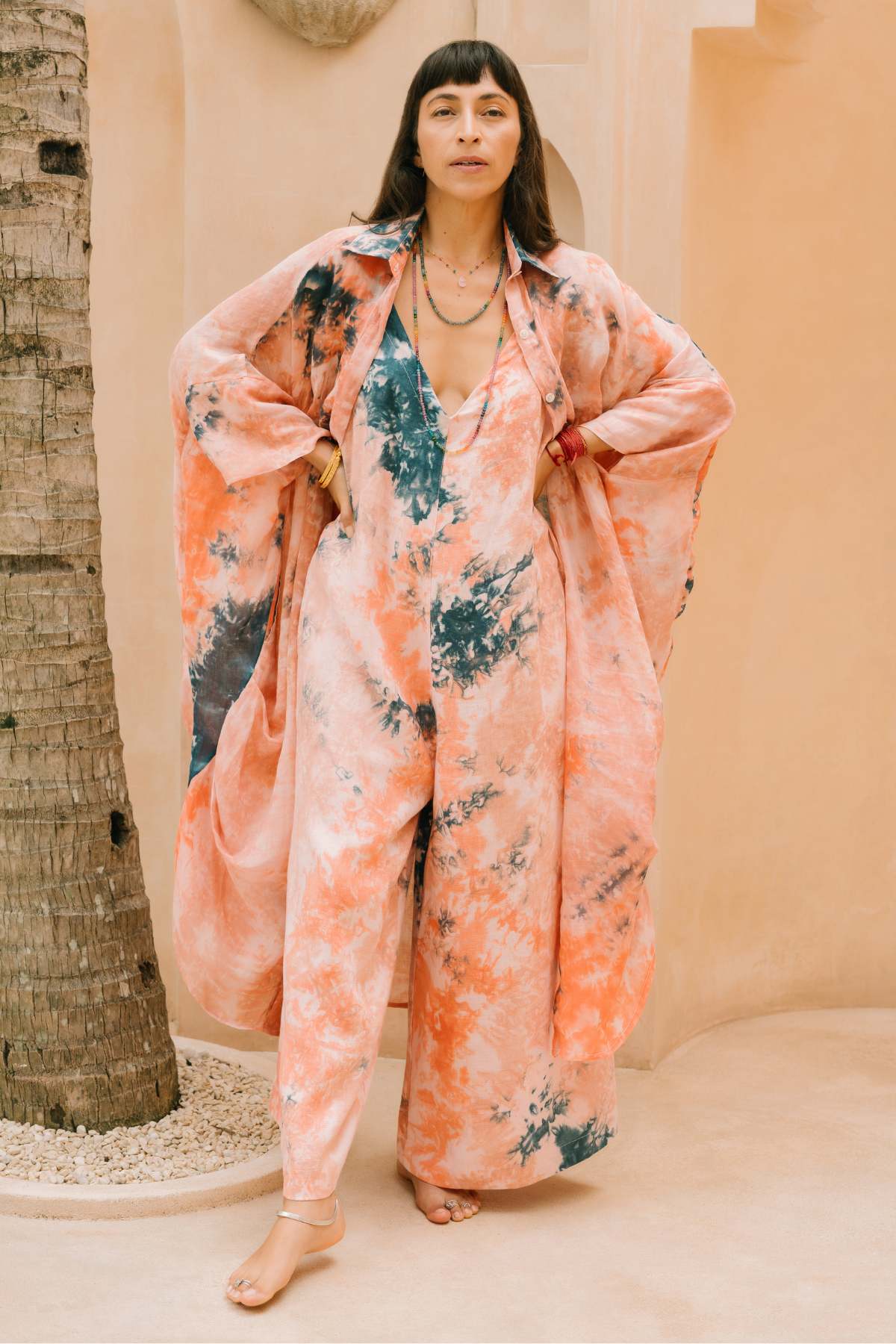 Ramie Botanical Origami Gown