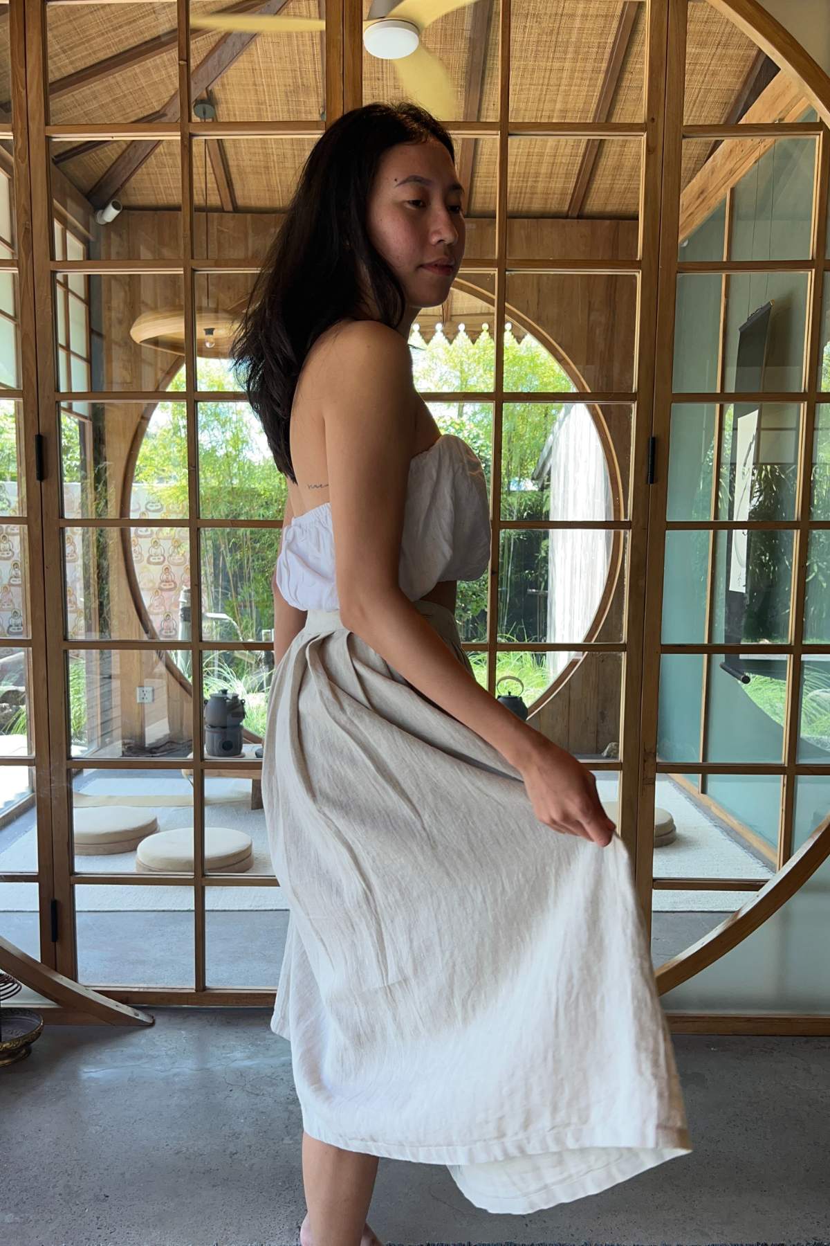 Kyoto Skirt Linen Light Flax