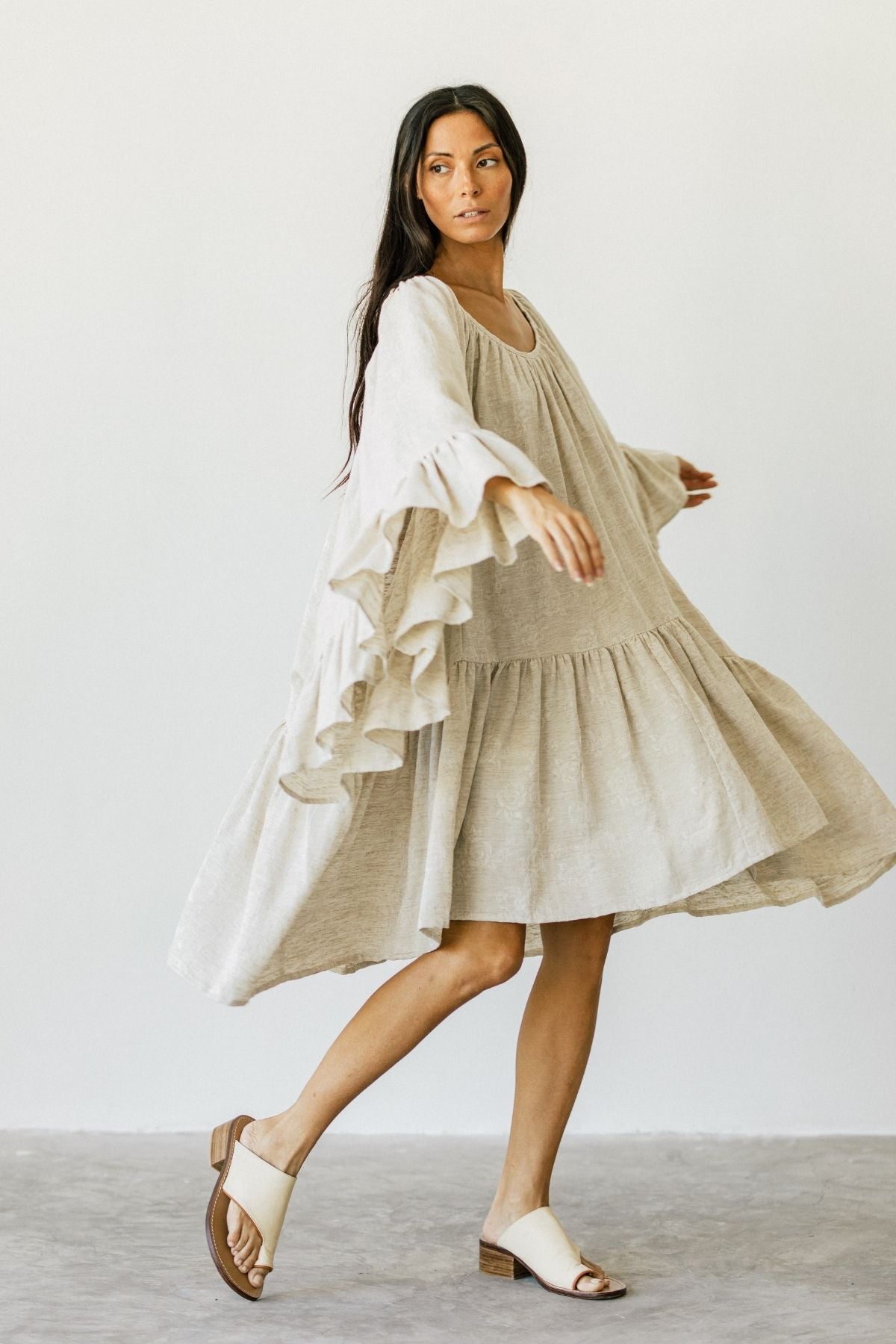 Brida Gown Short (Light Linen, Natural Flax) (BI)