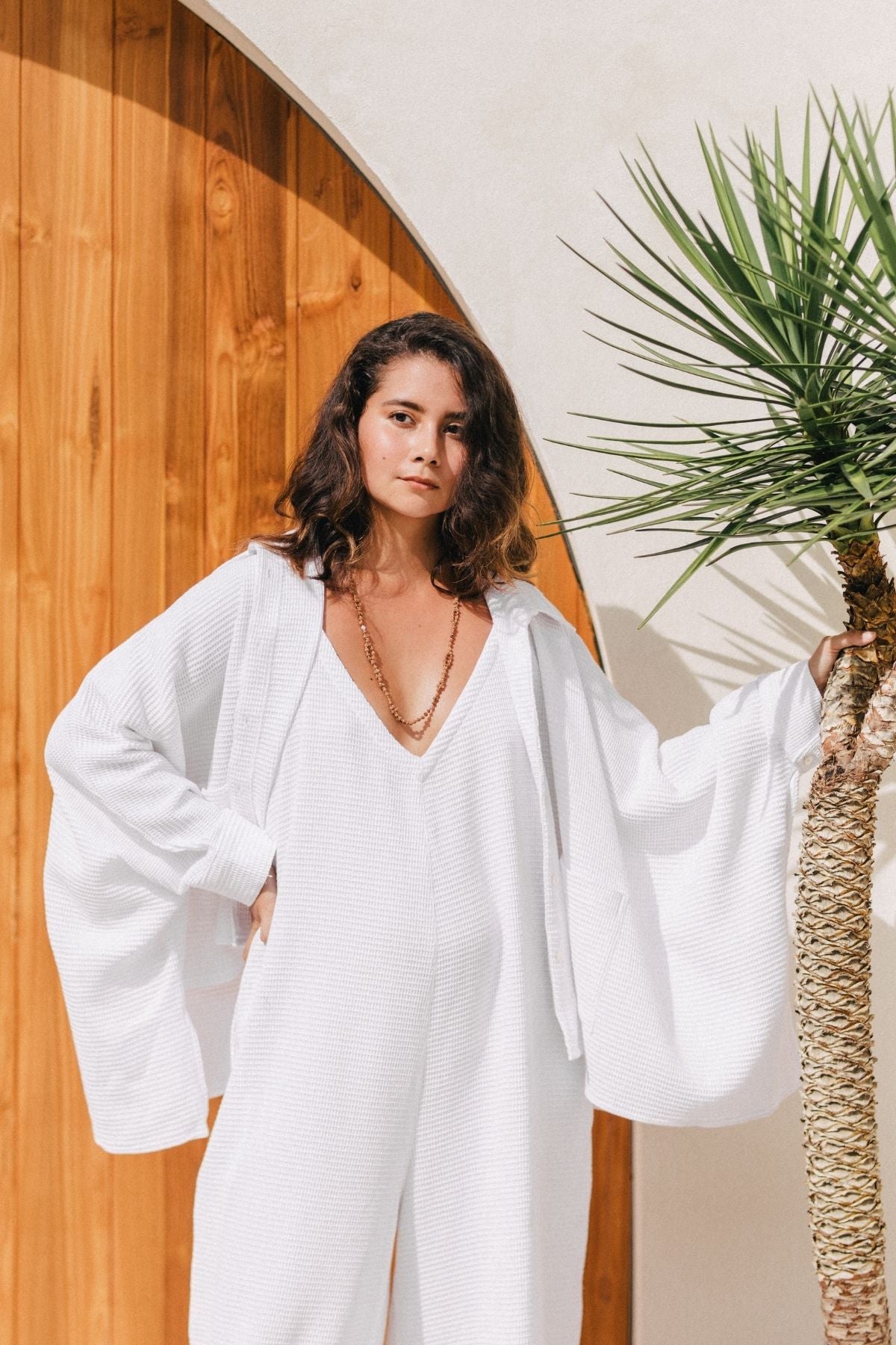 Kundalini Playsuit Waffle Edition (White) - WI