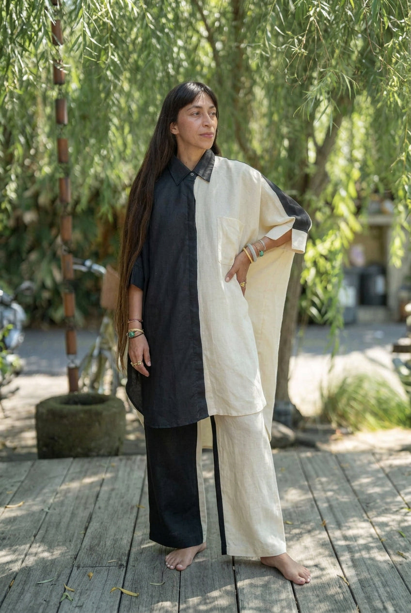 Suka Conjunto de lino con botones - OF