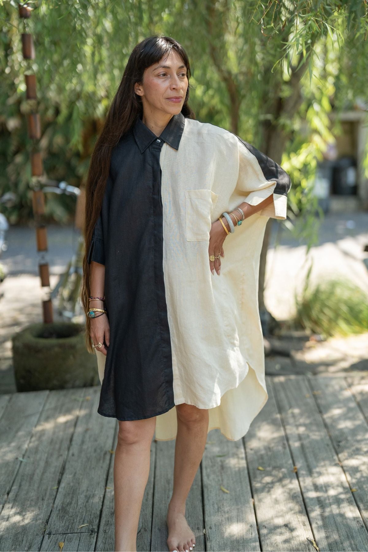 Suka Conjunto de lino con botones - OF